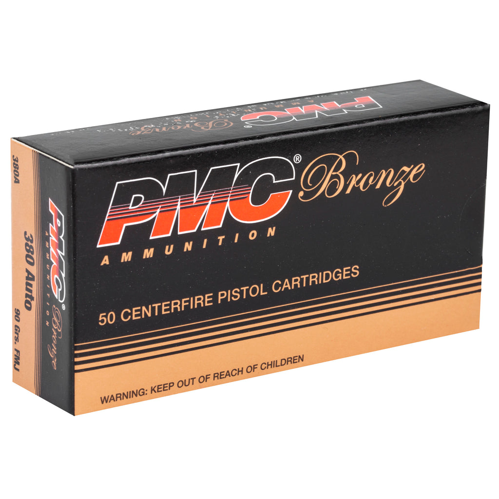 PMC Ammunition Bronze .380 ACP 90-Grain Full Metal Jacket, 50 Rounds per Box