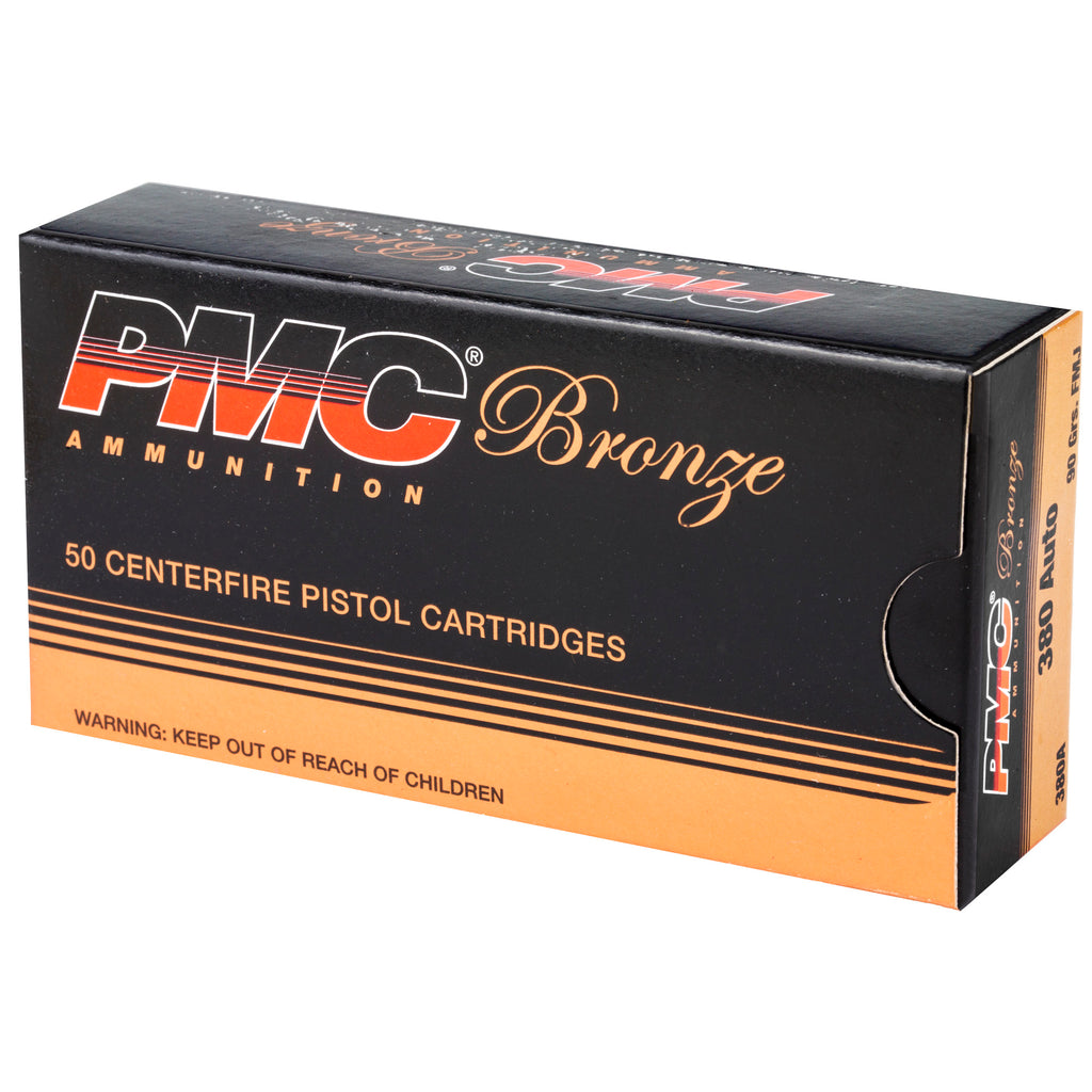 PMC Ammunition Bronze .380 ACP 90-Grain Full Metal Jacket, 50 Rounds per Box