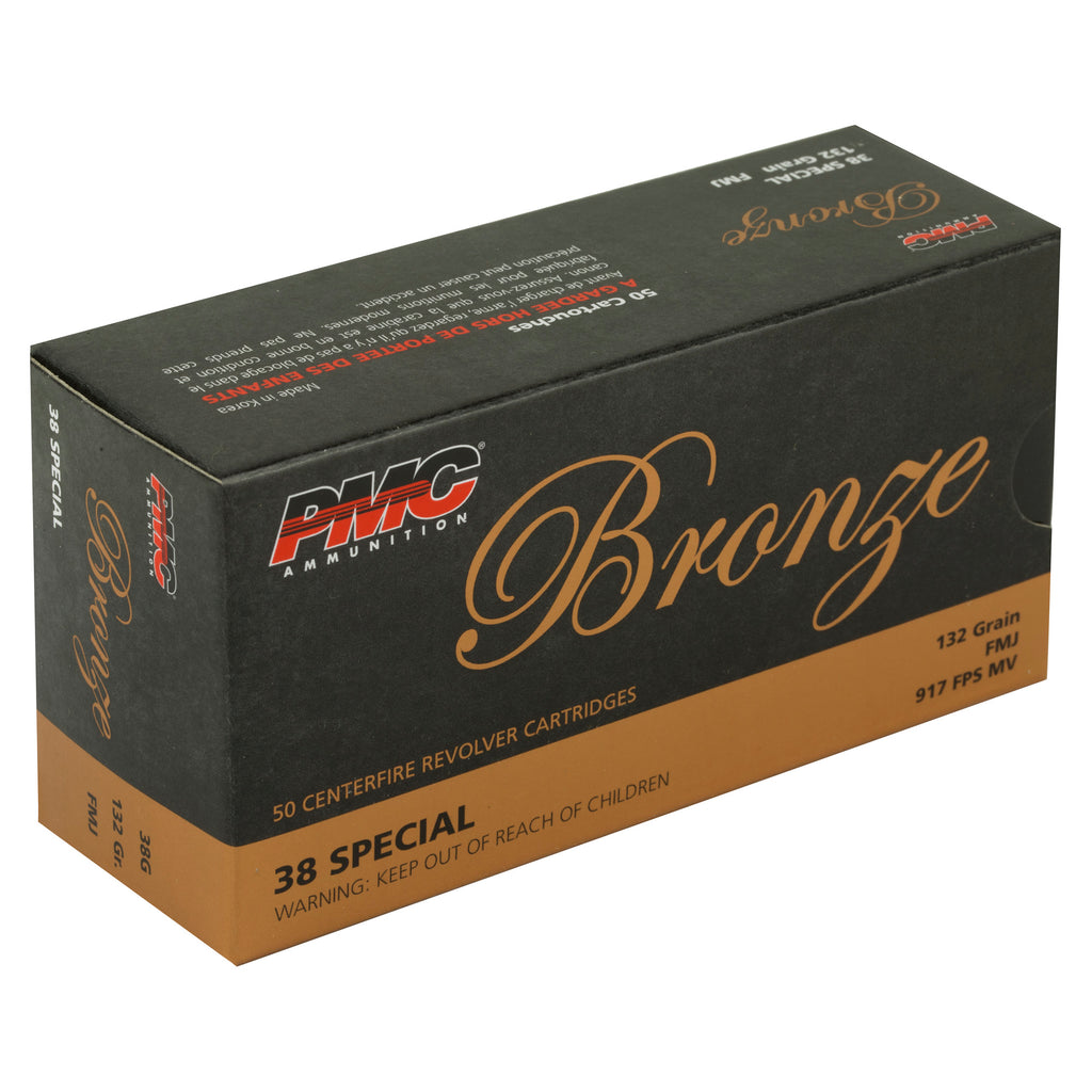 PMC Ammunition Bronze 38 Special Full Metal Jacket 132 Grain, 50 Rounds per Box