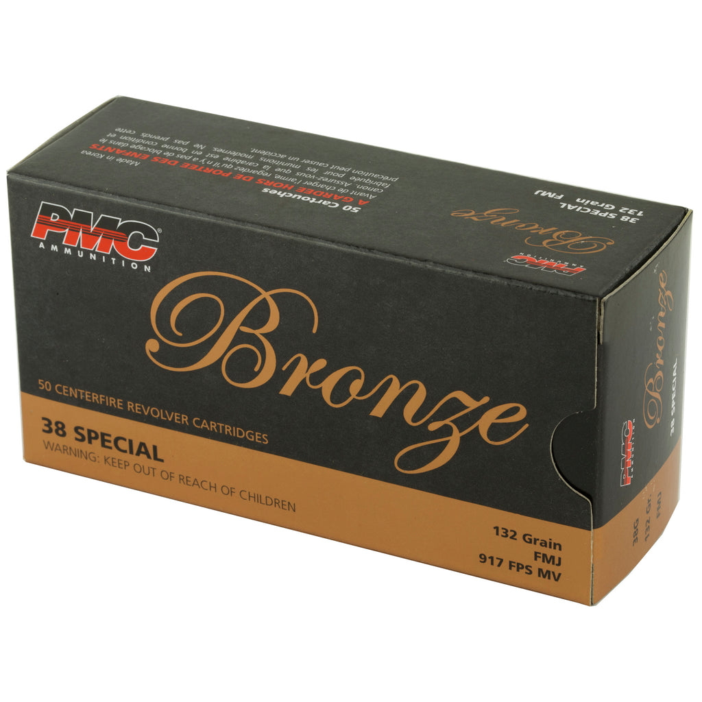 PMC Ammunition Bronze 38 Special Full Metal Jacket 132 Grain, 50 Rounds per Box