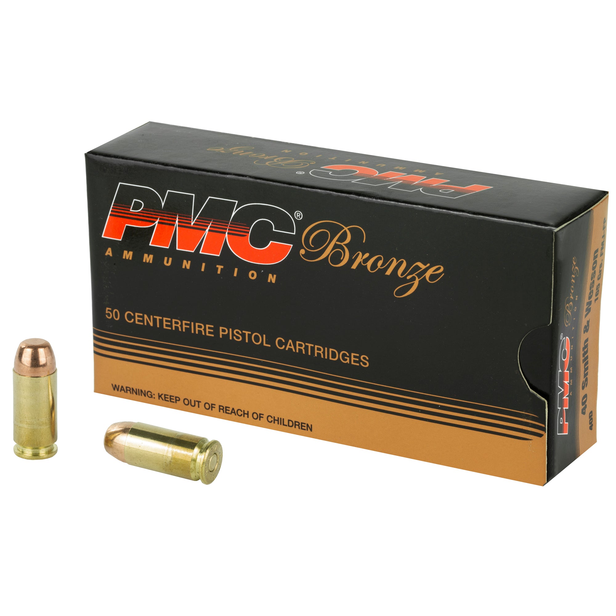 PMC Ammunition Bronze 40 S&W 165 Grain Full Metal Jacket – 50 Round Box