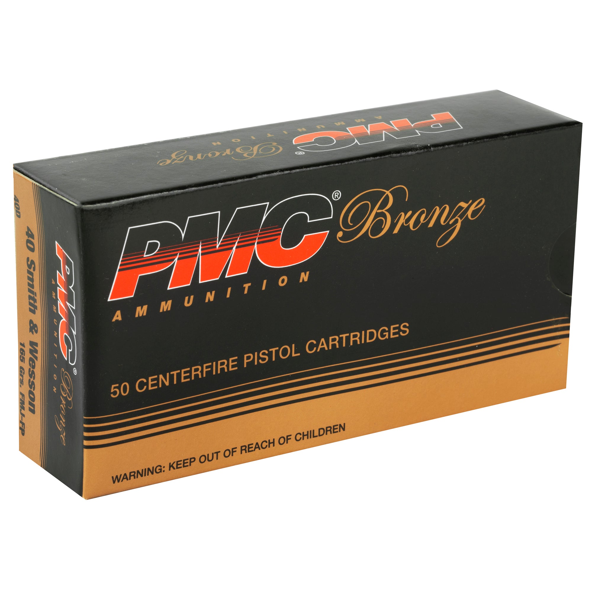 PMC Ammunition Bronze 40 S&W 165 Grain Full Metal Jacket – 50 Round Box