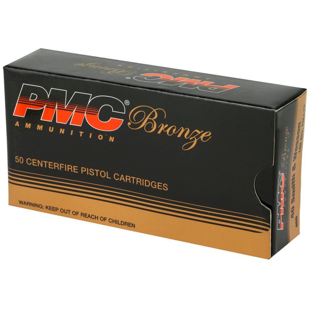 PMC Ammunition Bronze 40 S&W 165 Grain Full Metal Jacket – 50 Round Box