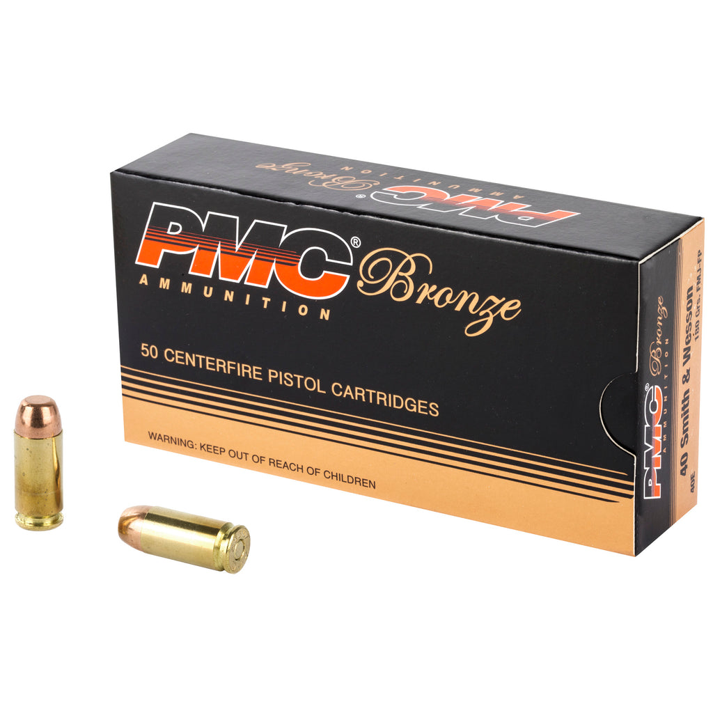 PMC Ammunition Bronze 40 S&W 180 Grain Full Metal Jacket - 50 Rounds per Box