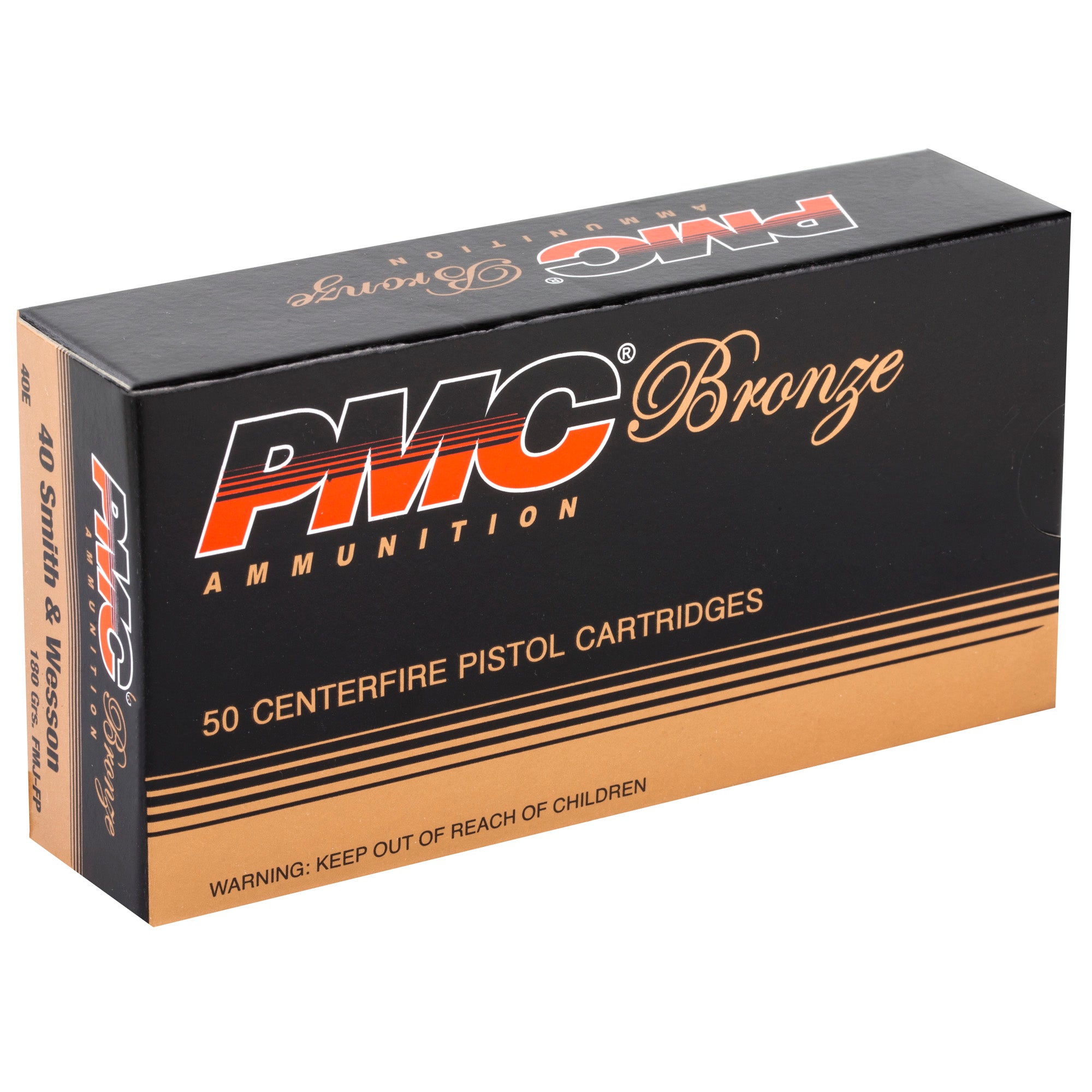 PMC Ammunition Bronze 40 S&W 180 Grain Full Metal Jacket - 50 Rounds per Box