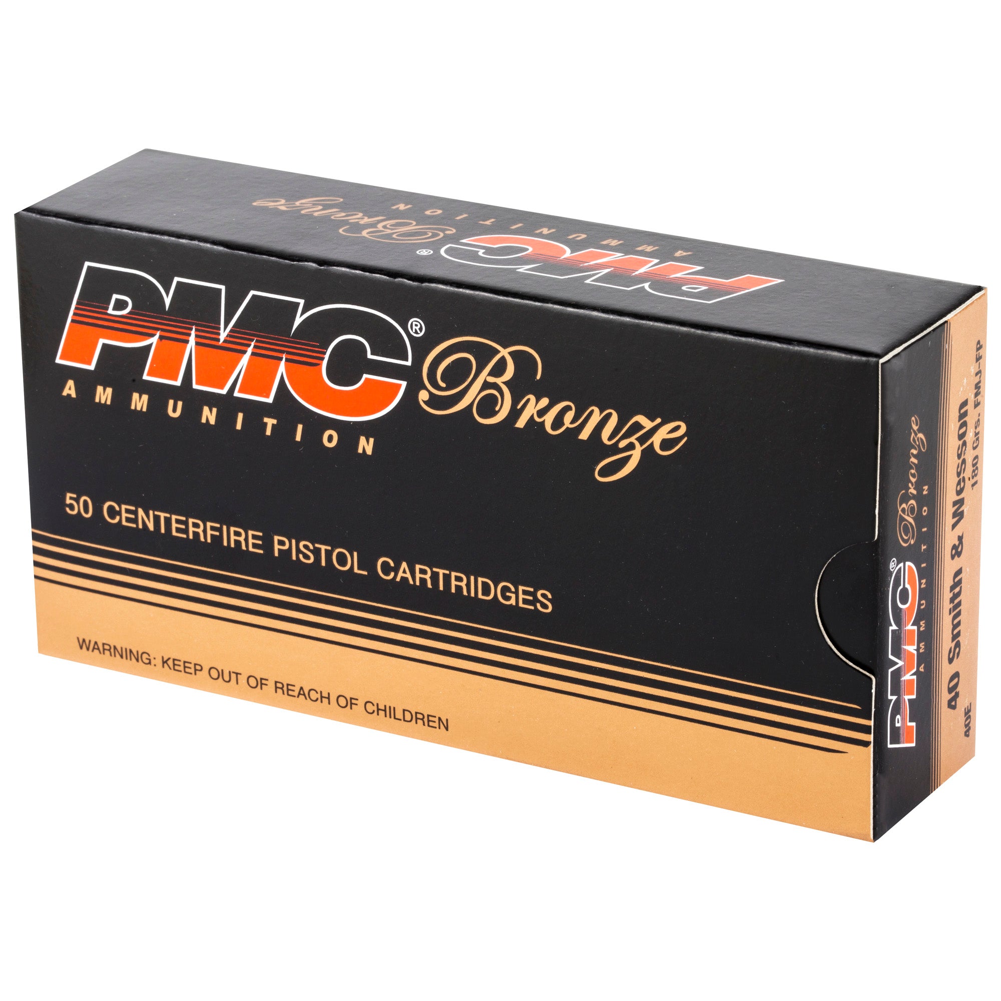 PMC Ammunition Bronze 40 S&W 180 Grain Full Metal Jacket - 50 Rounds per Box