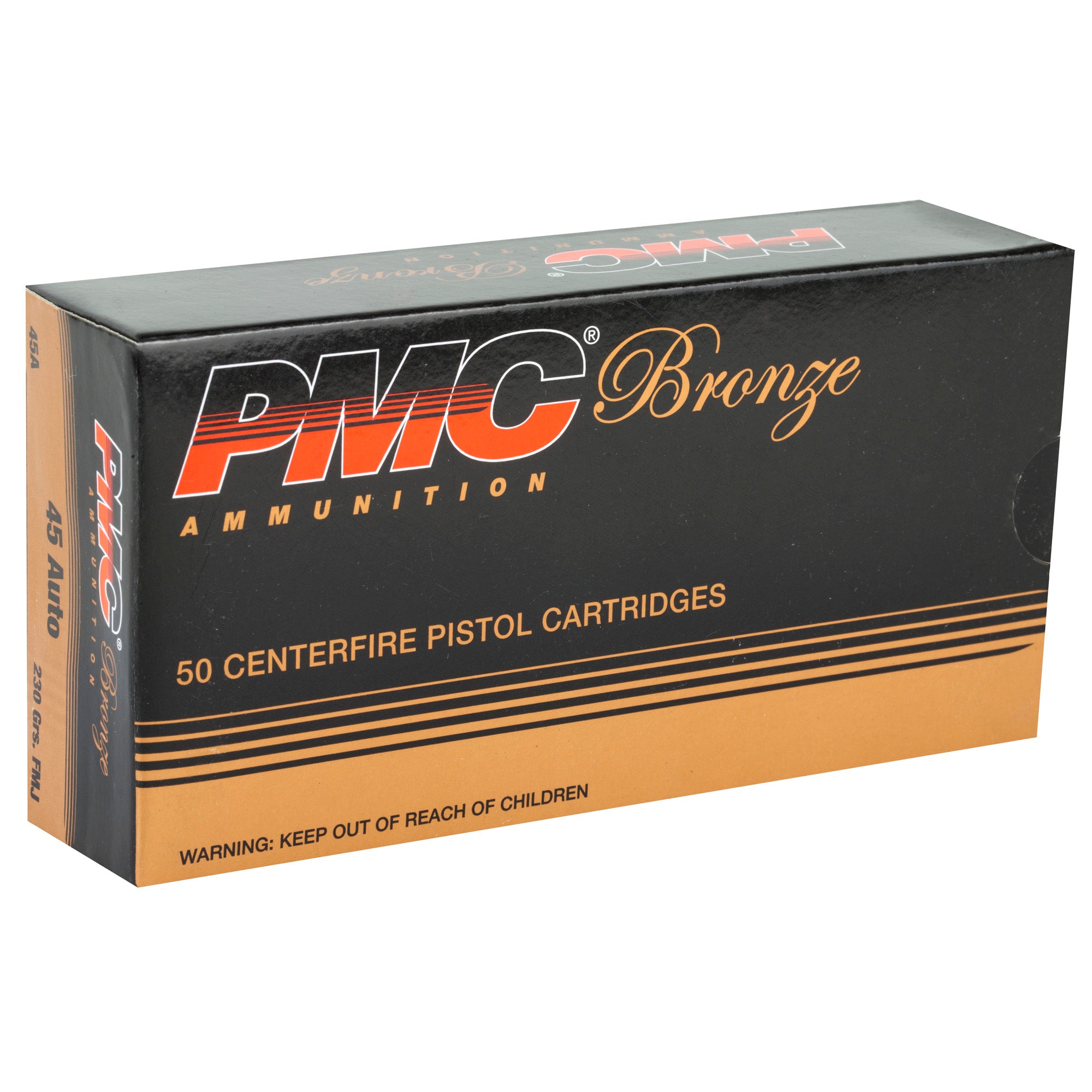 PMC Ammunition Bronze 45 ACP 230 Grain Full Metal Jacket – 50 Rounds per Box, 1000 Rounds per Case