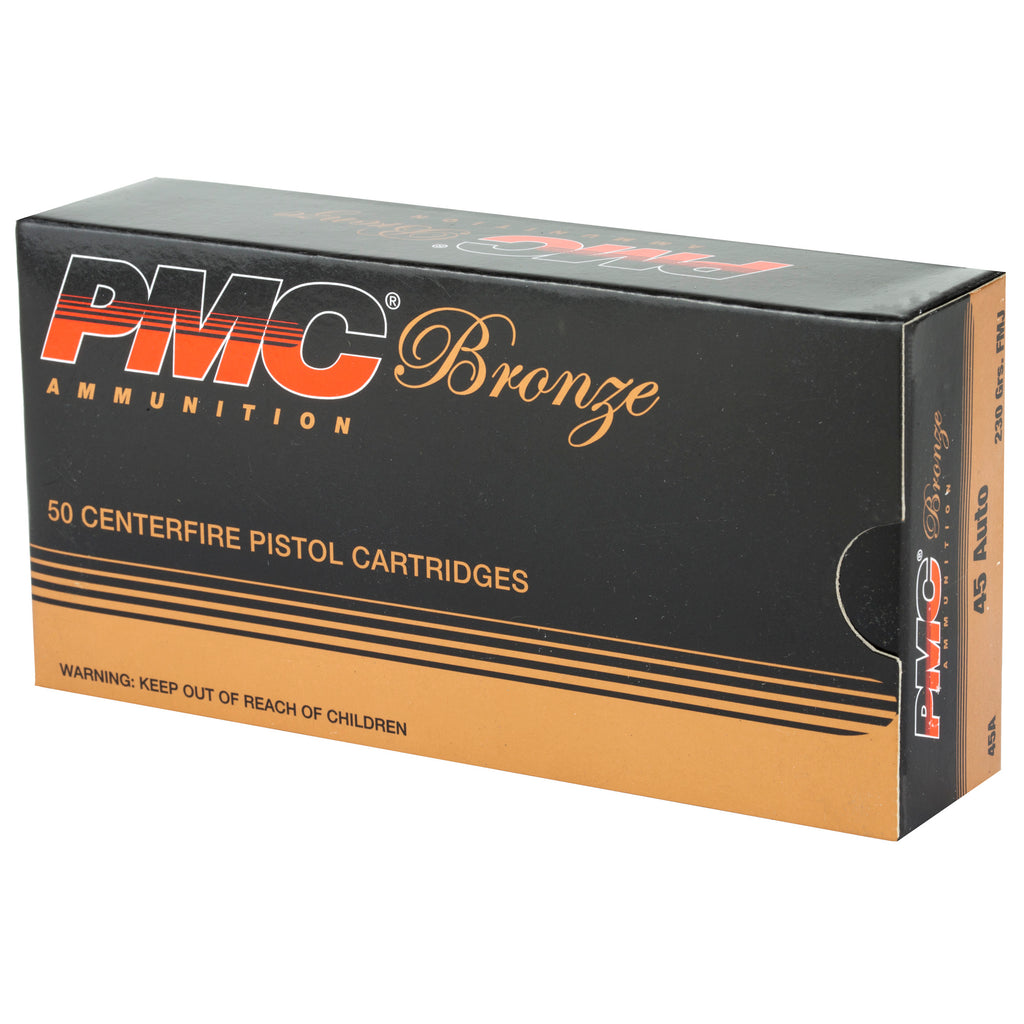 PMC Ammunition Bronze 45 ACP 230 Grain Full Metal Jacket – 50 Rounds per Box, 1000 Rounds per Case