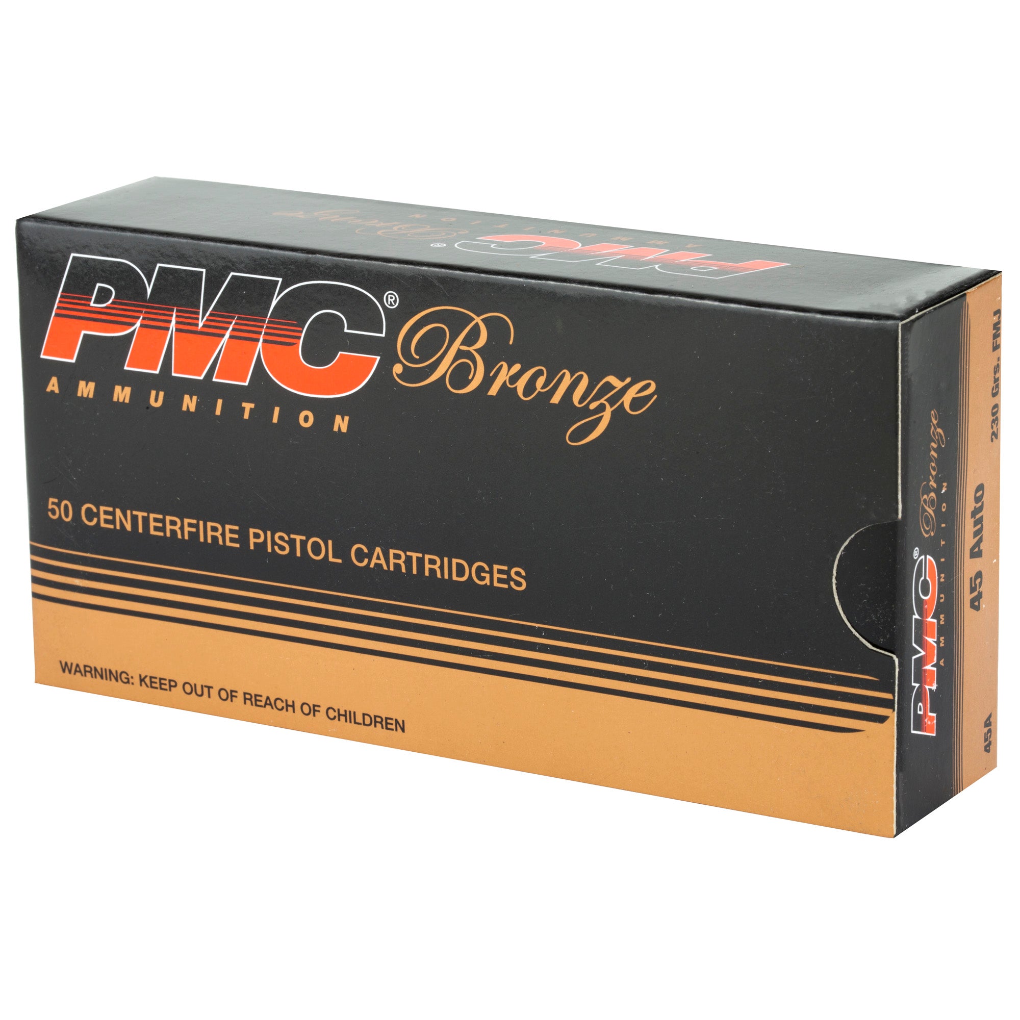 PMC Ammunition Bronze 45 ACP 230 Grain Full Metal Jacket – 50 Rounds per Box, 1000 Rounds per Case