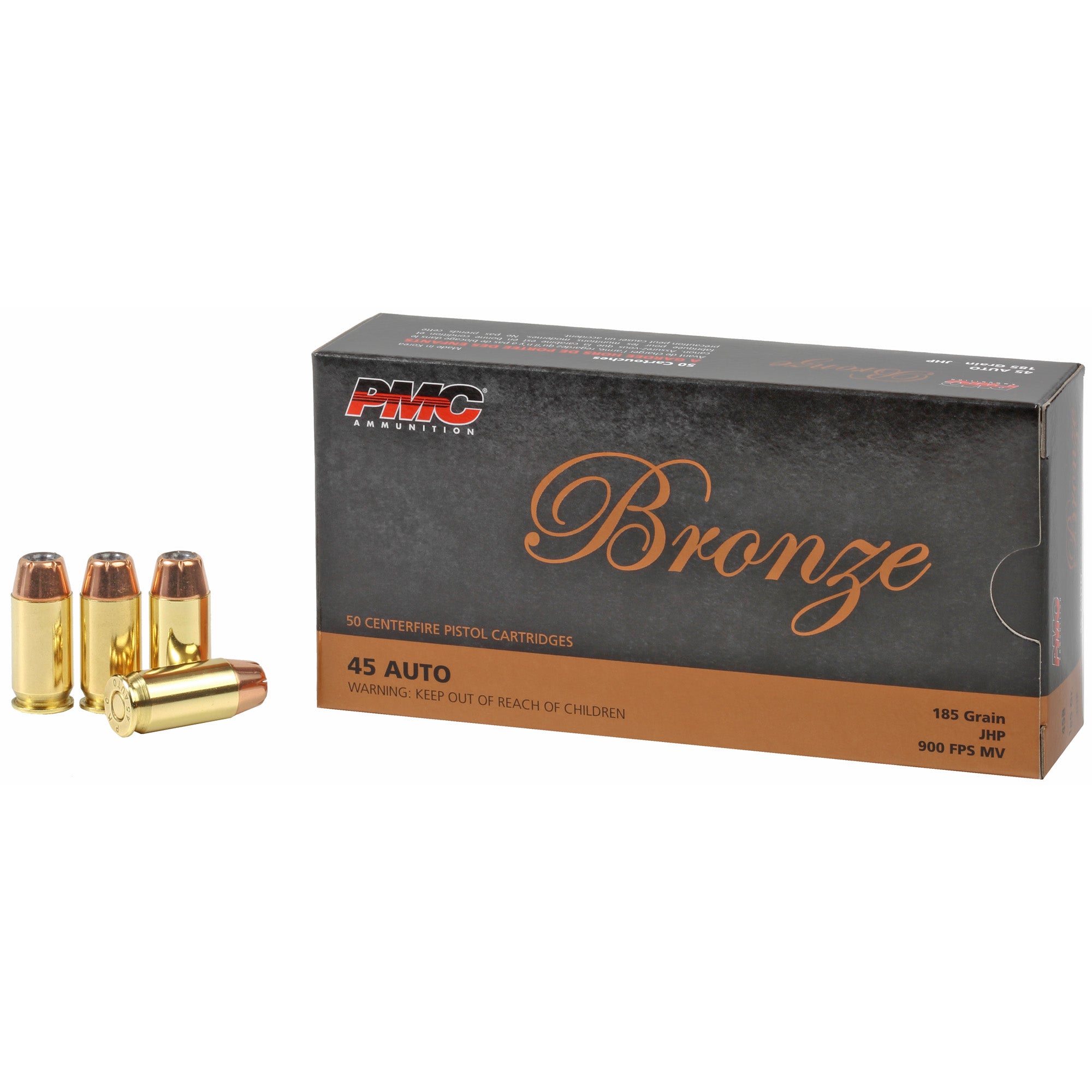 PMC Ammunition Bronze 45 ACP 185-Grain Hollow Point Ammunition, 50 Rounds per Box