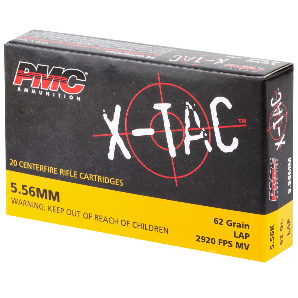 PMC Ammunition XTAC 5.56 NATO 62 Grain Green Tip (GT-LAP) – 20 Rounds per Box, 1000 Rounds per Case
