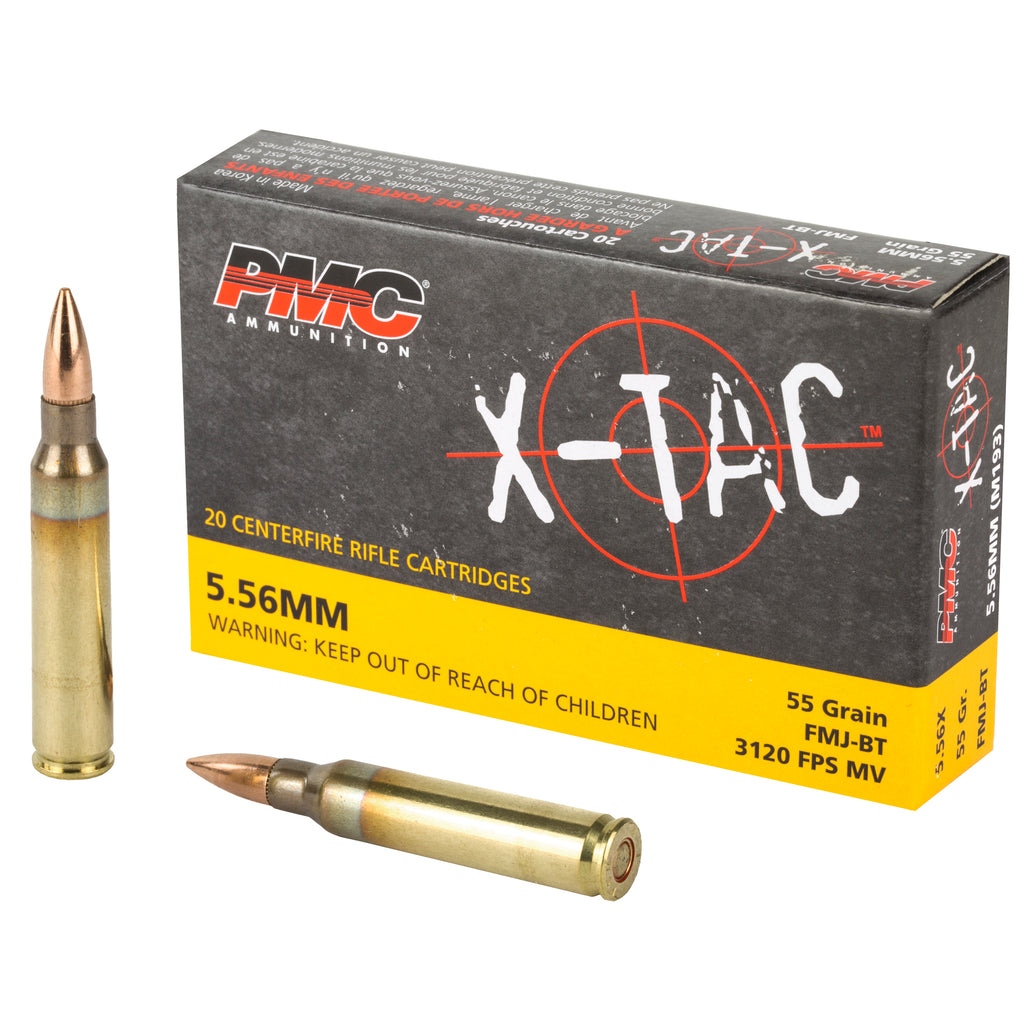 PMC Ammunition PMC XTAC 5.56 NATO 55 Grain FMJ Boat Tail Ammo - 20 Rounds Per Box