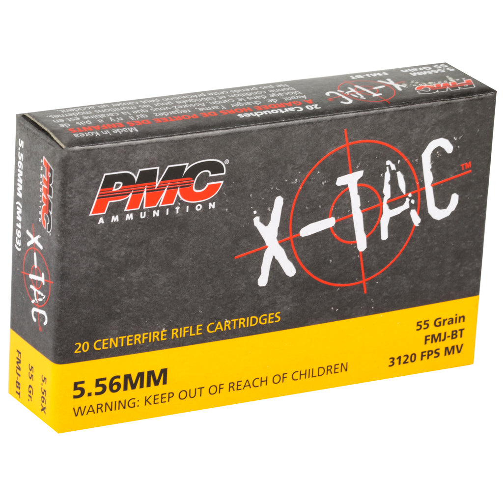 PMC Ammunition PMC XTAC 5.56 NATO 55 Grain FMJ Boat Tail Ammo - 20 Rounds Per Box