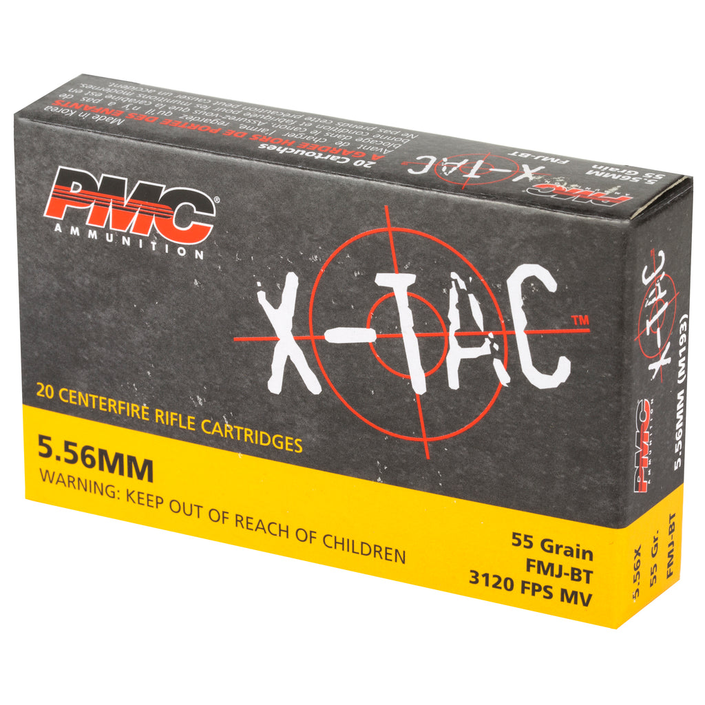 PMC Ammunition PMC XTAC 5.56 NATO 55 Grain FMJ Boat Tail Ammo - 20 Rounds Per Box