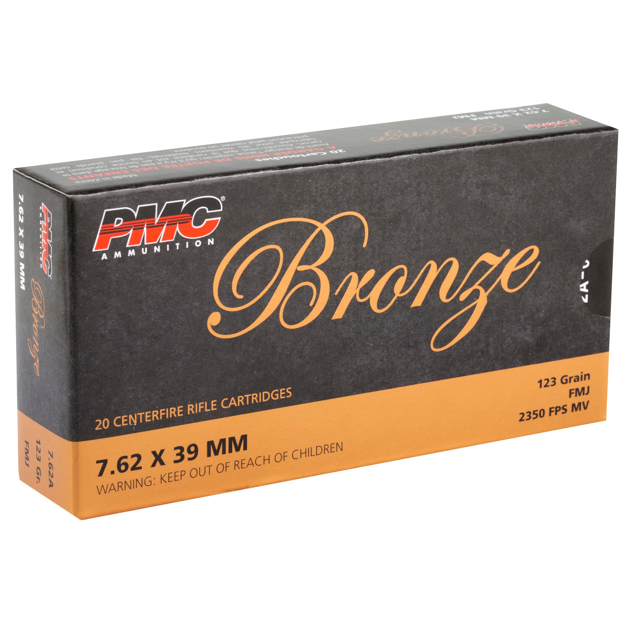 PMC Ammunition Bronze 7.62x39 123 Grain Full Metal Jacket (FMJ) – Reliable Performance for High-Volume Shooting
