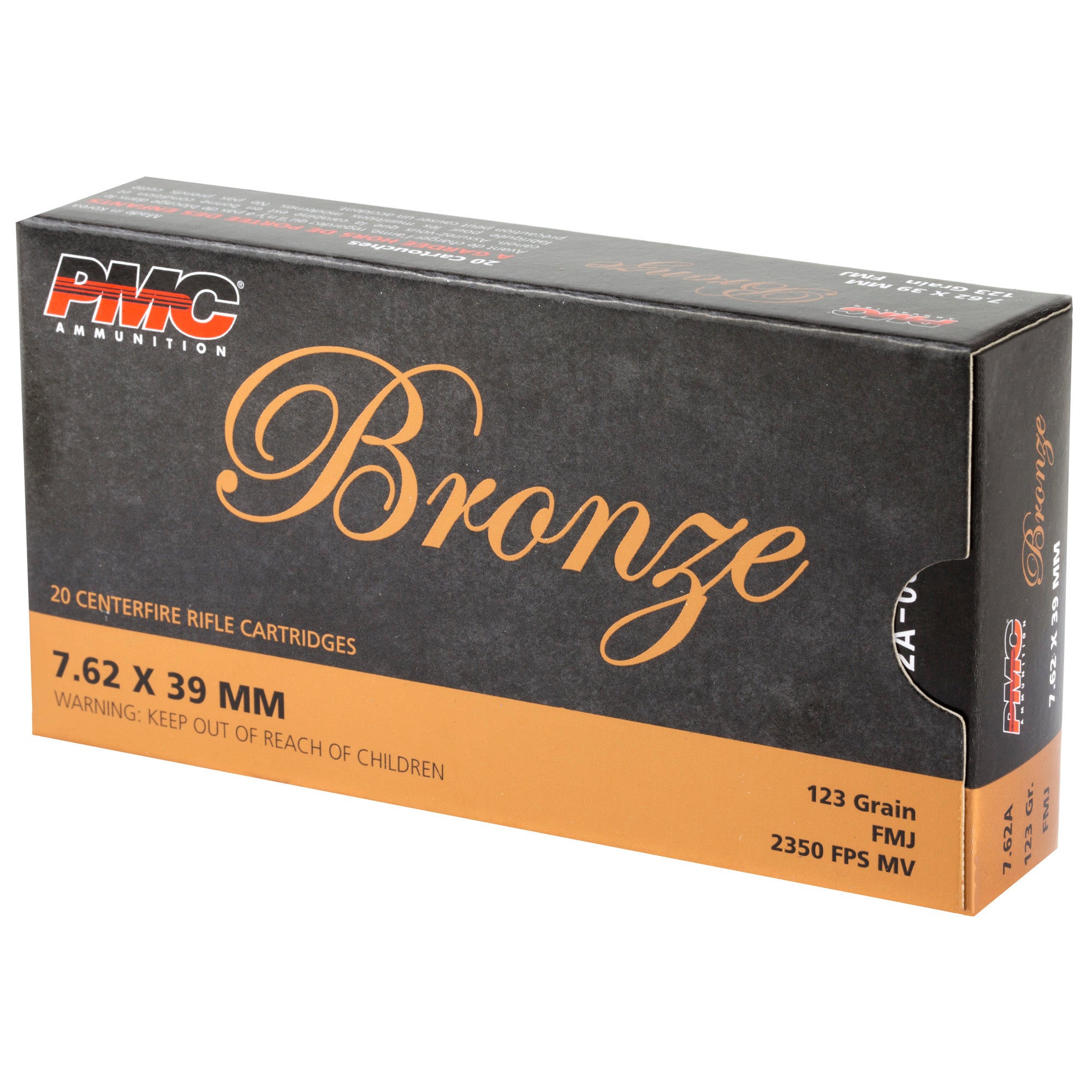 PMC Ammunition Bronze 7.62x39 123 Grain Full Metal Jacket (FMJ) – Reliable Performance for High-Volume Shooting