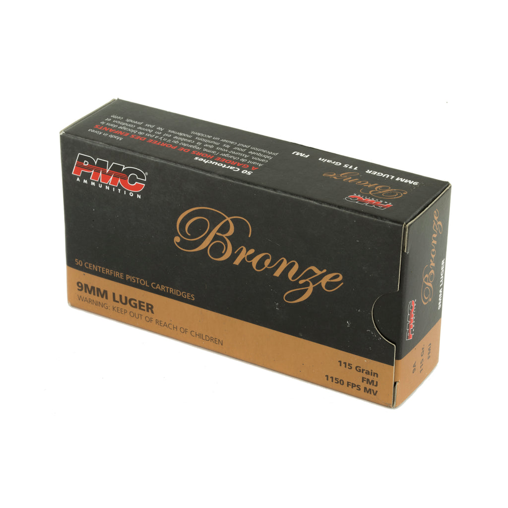 PMC Ammunition Bronze 9mm 115 Grain Full Metal Jacket - 50 Rounds Per Box