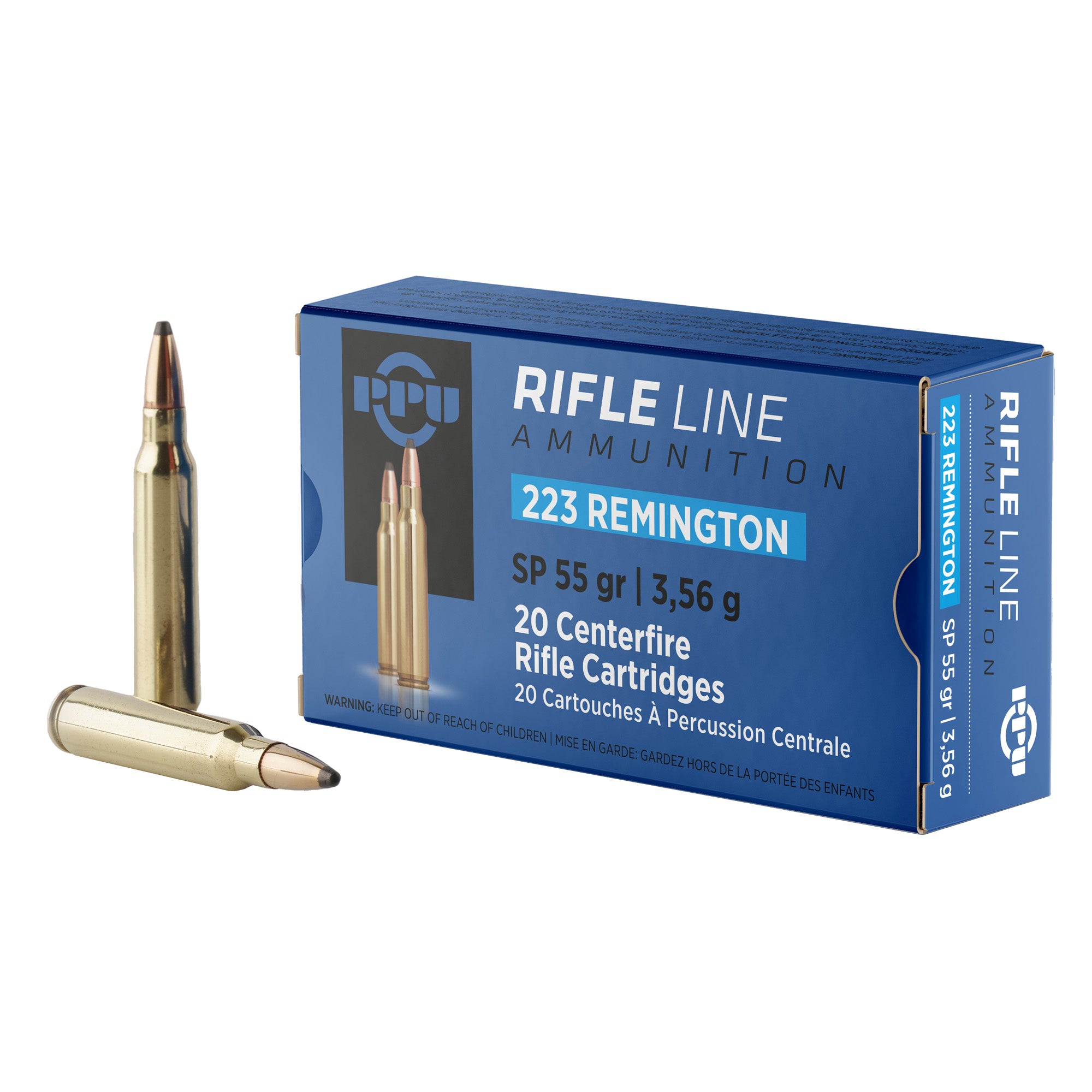 Prvi Partizan PPU 223 Remington Soft Point Ammunition, 55 Grain, 20 Rounds per Box