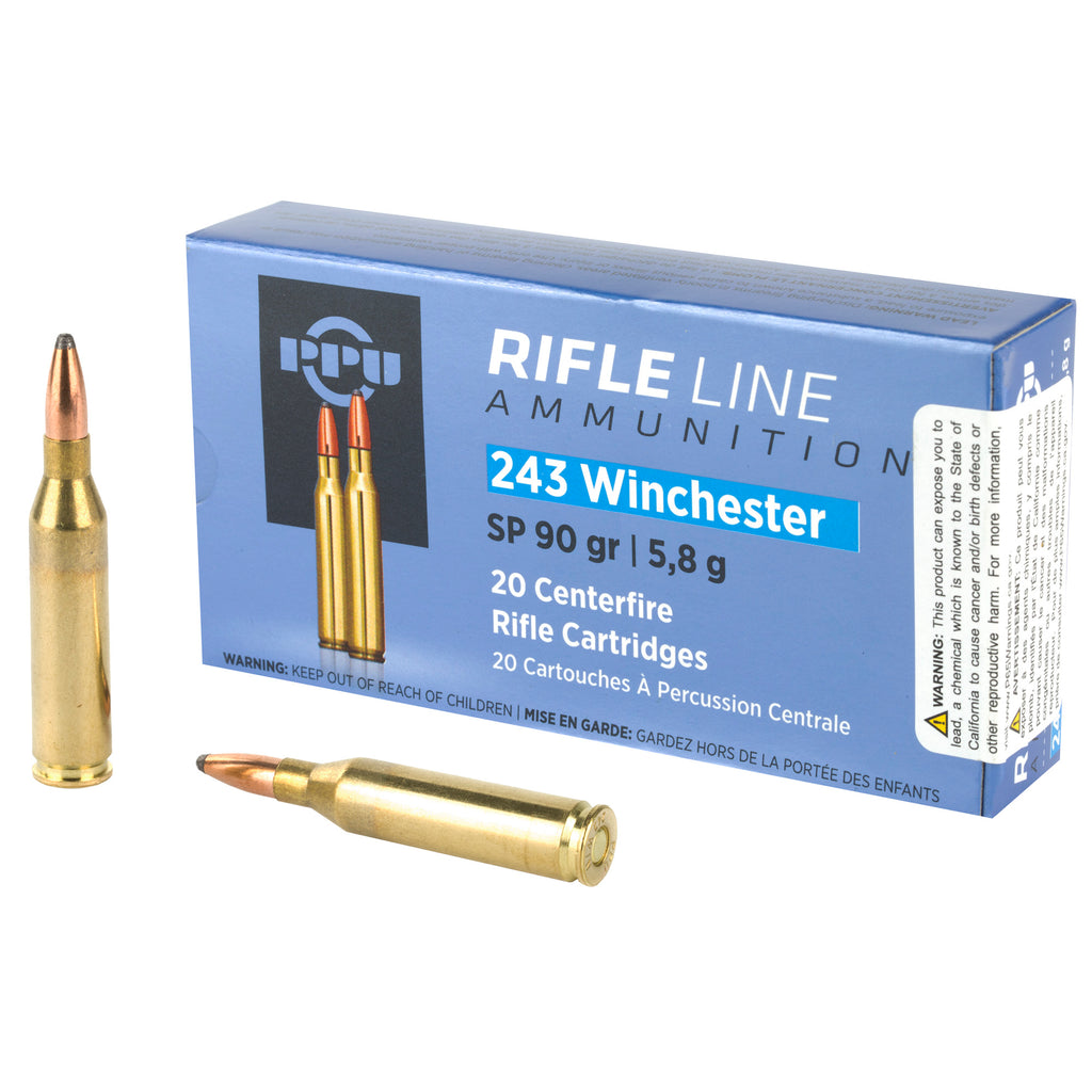 Prvi Partizan PPU 243 Winchester Soft Point Ammunition – 90 Grain, 20 Rounds per Box