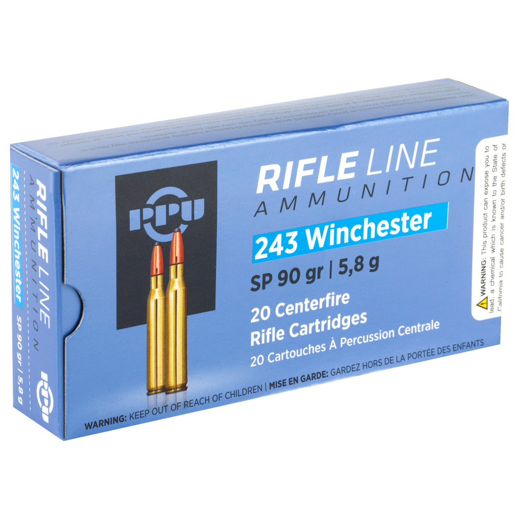 Prvi Partizan PPU 243 Winchester Soft Point Ammunition – 90 Grain, 20 Rounds per Box