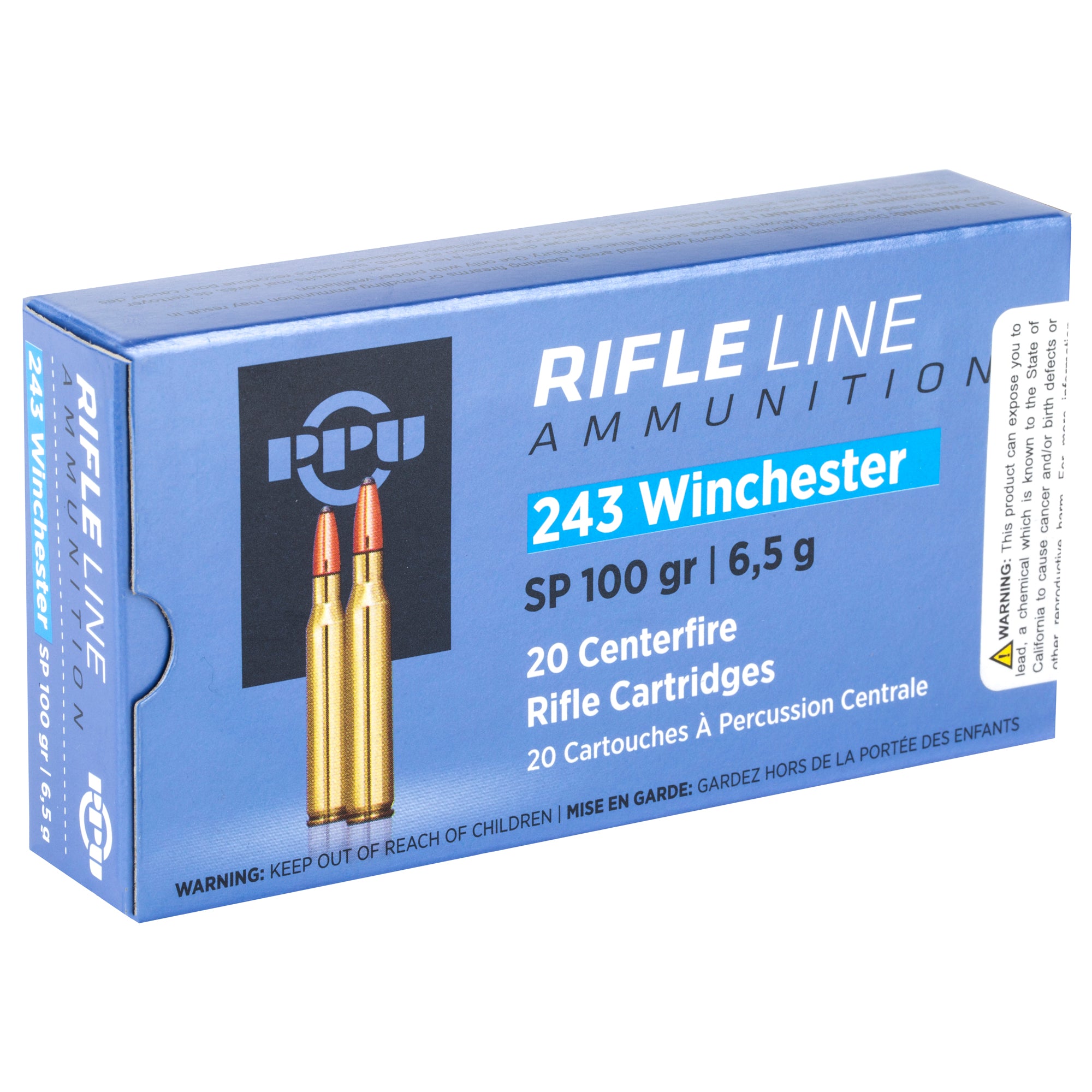 Prvi Partizan PPU 243WIN Soft Point Rifle Ammunition - 100 Grain, Box of 20