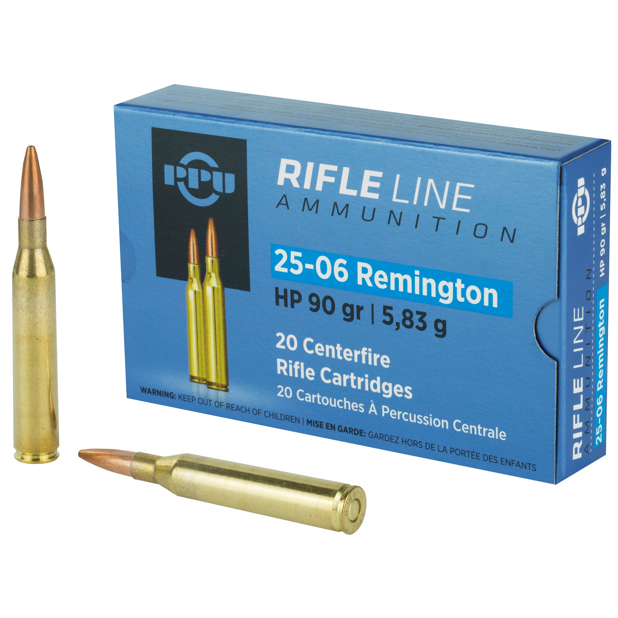 Prvi Partizan PPU 25-06 Remington Hollow Point Rifle Ammunition, 90 Grain (20 Rounds per Box, 200 per Case)