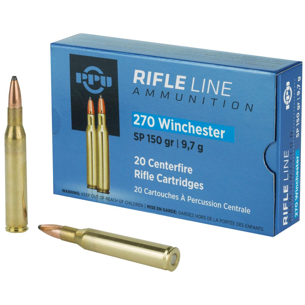 Prvi Partizan PPU 270 Winchester Soft Point Rifle Ammunition - 150 Grain, Box of 20