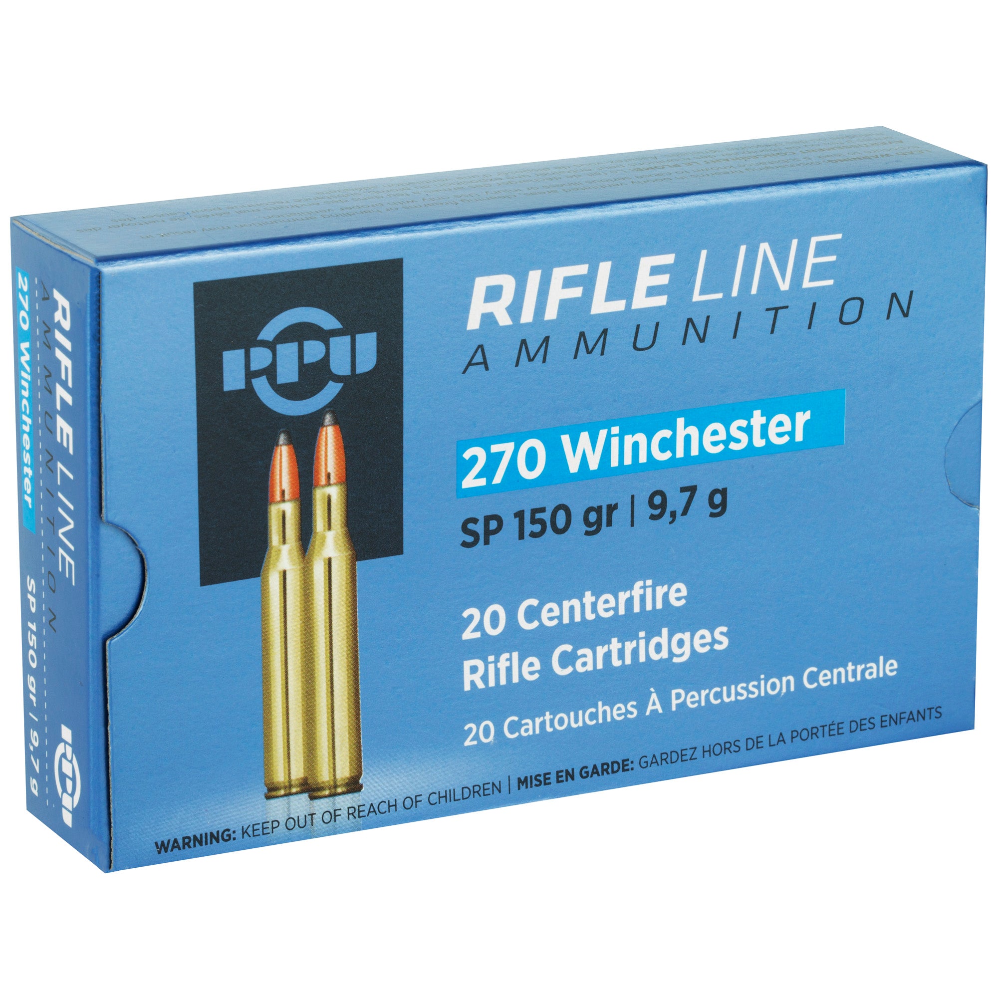Prvi Partizan PPU 270 Winchester Soft Point Rifle Ammunition - 150 Grain, Box of 20