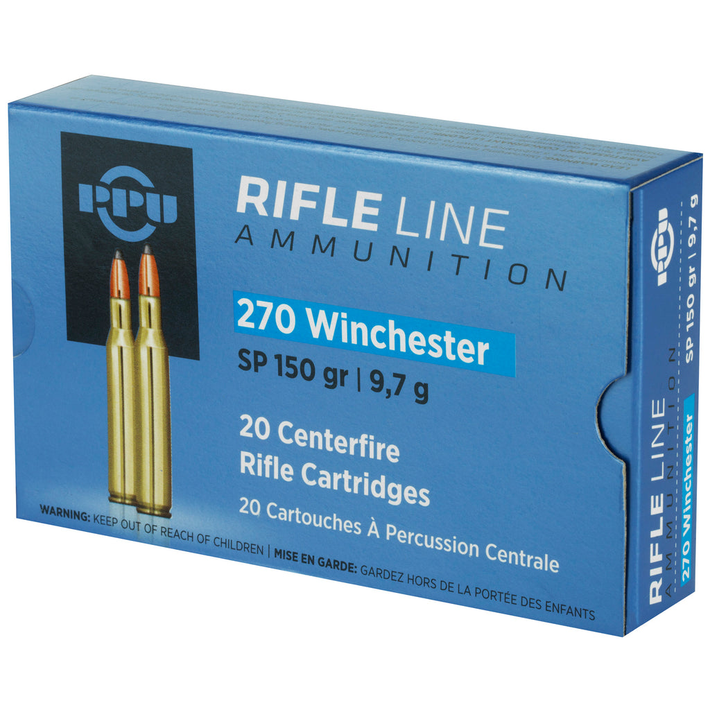 Prvi Partizan PPU 270 Winchester Soft Point Rifle Ammunition - 150 Grain, Box of 20