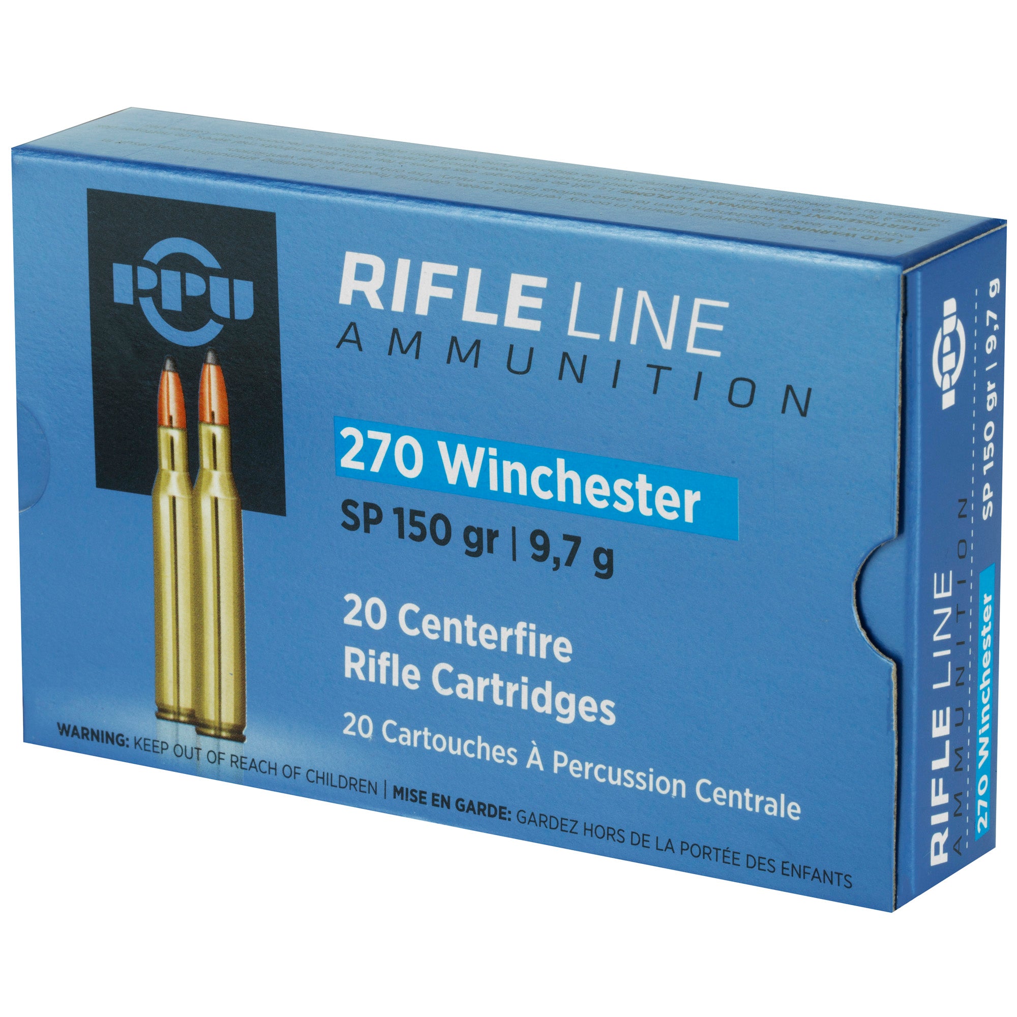 Prvi Partizan PPU 270 Winchester Soft Point Rifle Ammunition - 150 Grain, Box of 20