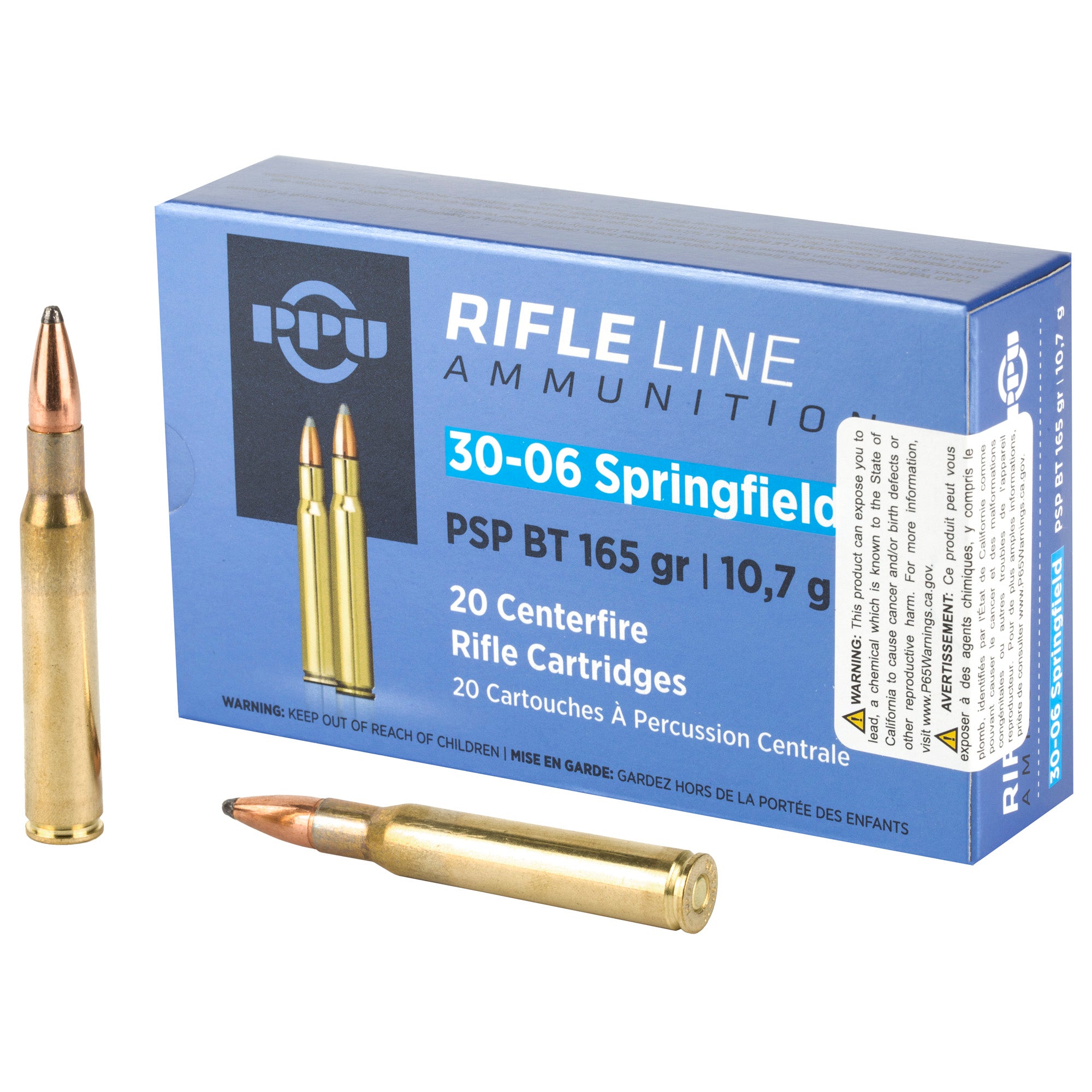 Prvi Partizan PPU 30-06 Springfield Rifle Ammunition, 165-Grain Pointed Soft Point - 20 Rounds per Box