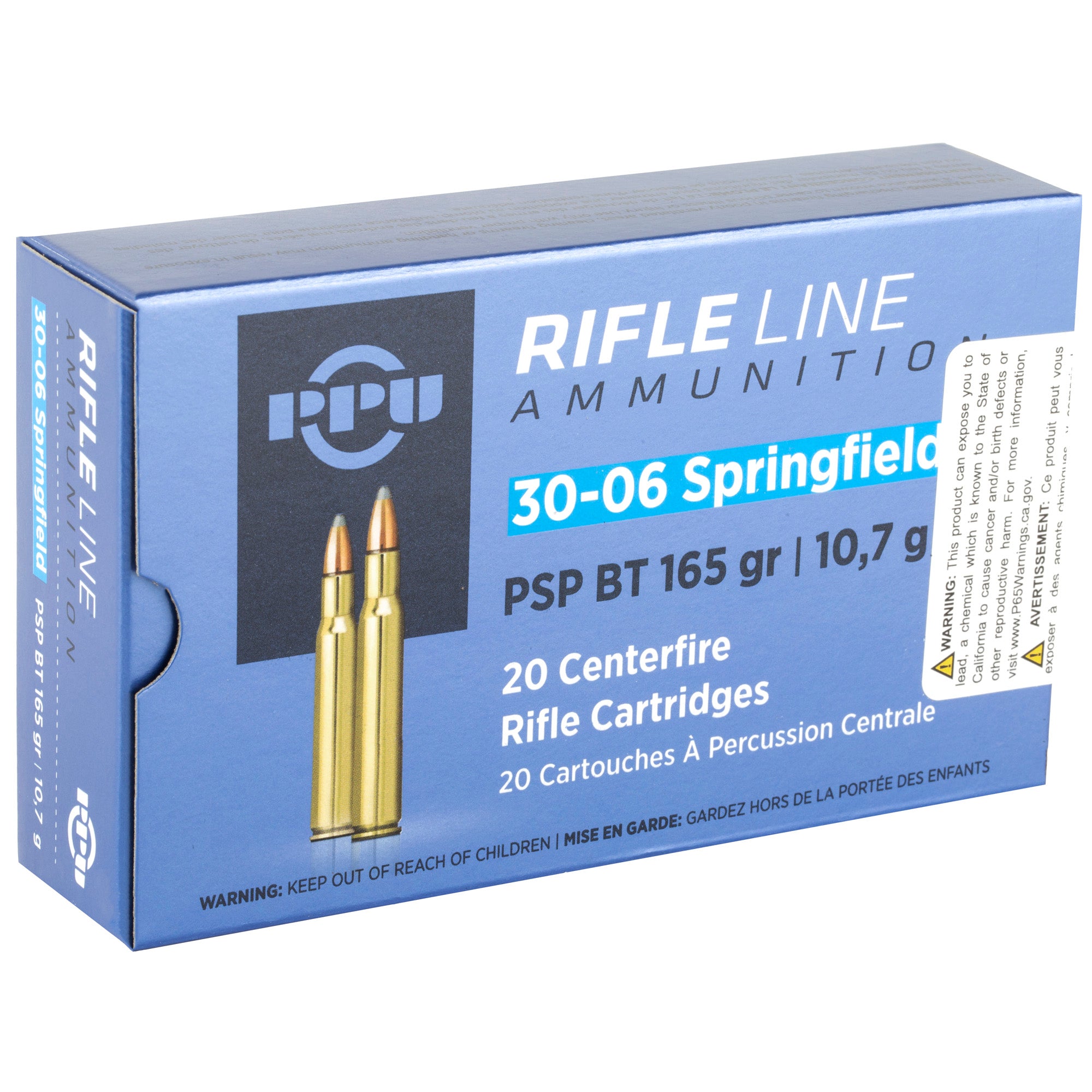 Prvi Partizan PPU 30-06 Springfield Rifle Ammunition, 165-Grain Pointed Soft Point - 20 Rounds per Box