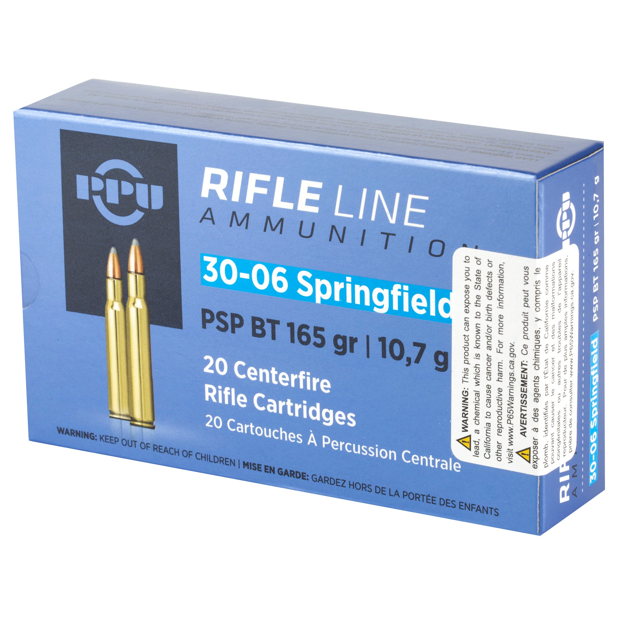 Prvi Partizan PPU 30-06 Springfield Rifle Ammunition, 165-Grain Pointed Soft Point - 20 Rounds per Box