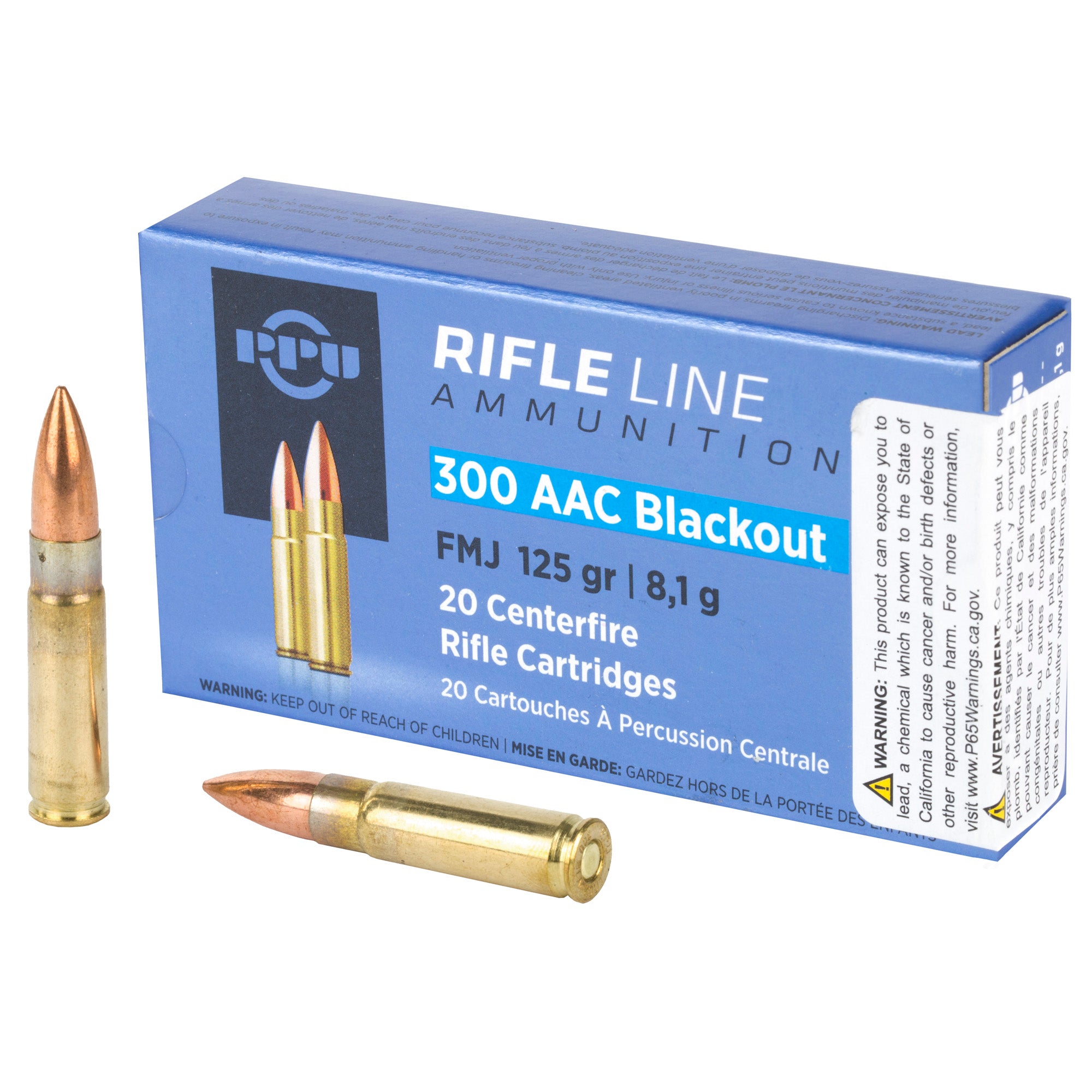 Prvi Partizan PPU 300 Blackout FMJ 125-Grain Rifle Ammunition (20 Rounds per Box)