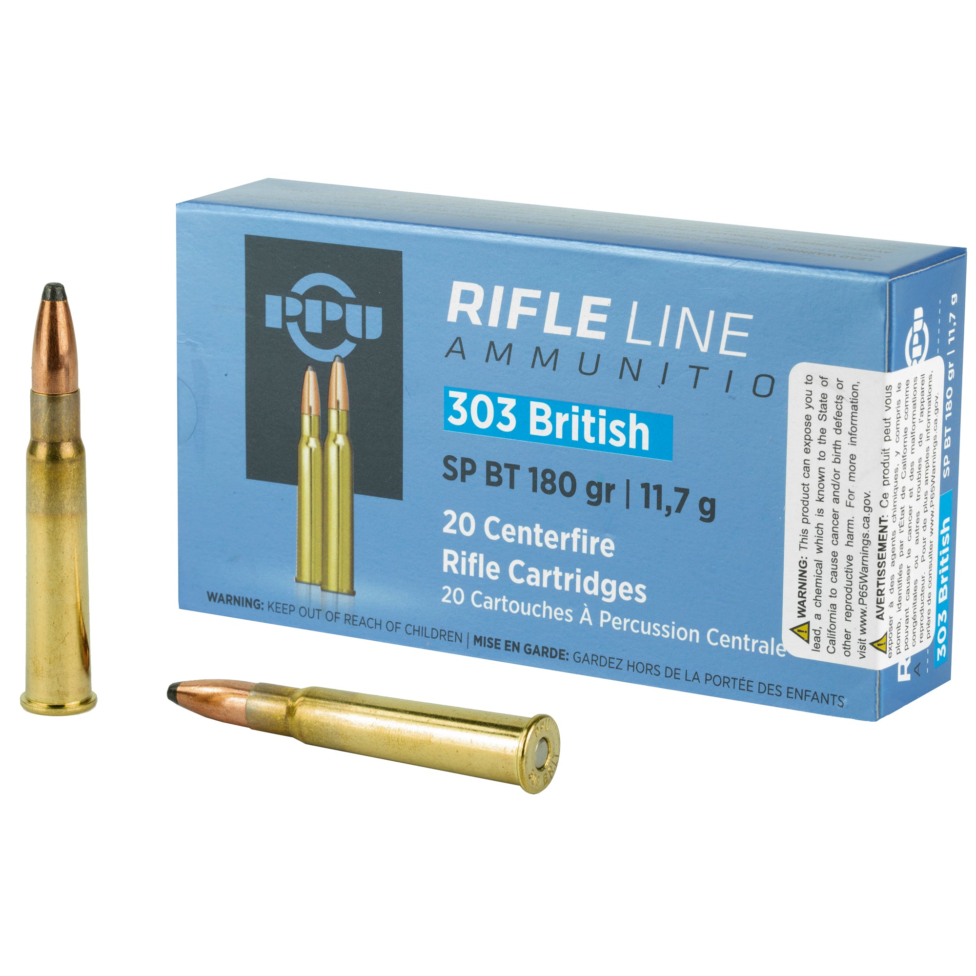 Prvi Partizan PPU .303 British Soft Point Rifle Ammunition - 180 Grain, 20 Rounds per Box