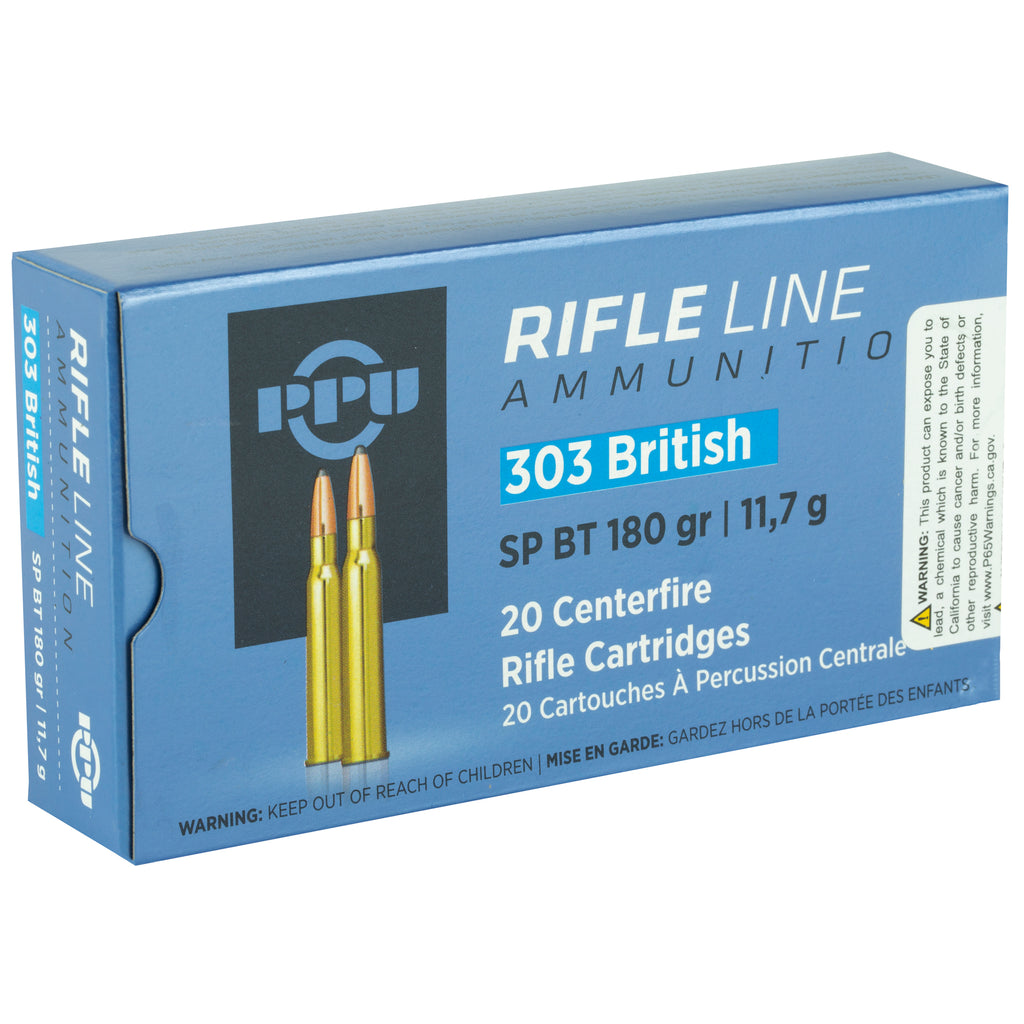 Prvi Partizan PPU .303 British Soft Point Rifle Ammunition - 180 Grain, 20 Rounds per Box
