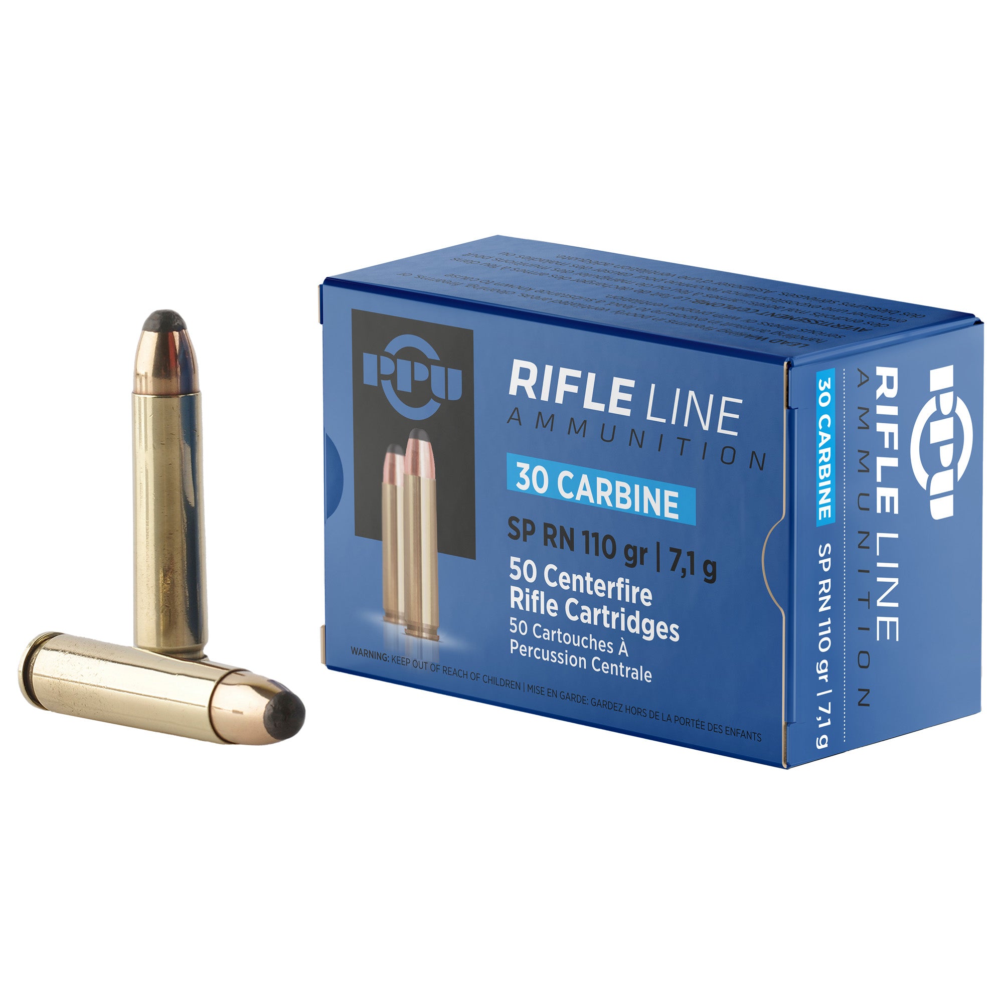 Prvi Partizan PPU .30 Carbine 110 Grain Soft Point Ammunition - 50 Rounds per Box, 500 per Case