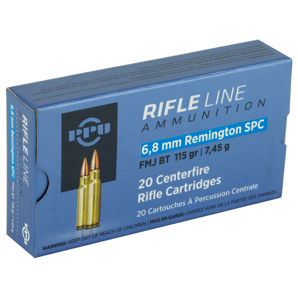 Prvi Partizan 6.8 SPC Full Metal Jacket Boat Tail Rifle Ammunition (PPU PP68F, 115 Grain, 20 Rounds per Box)