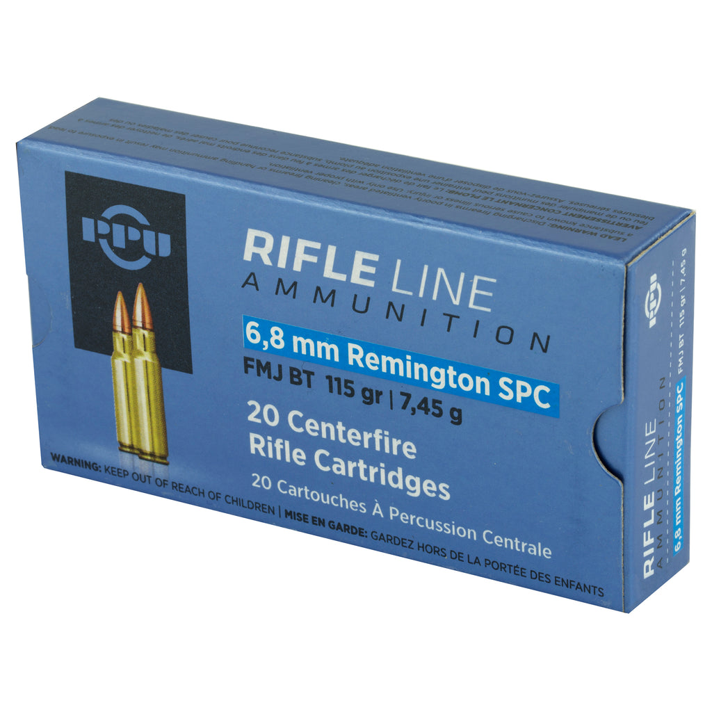 Prvi Partizan 6.8 SPC Full Metal Jacket Boat Tail Rifle Ammunition (PPU PP68F, 115 Grain, 20 Rounds per Box)