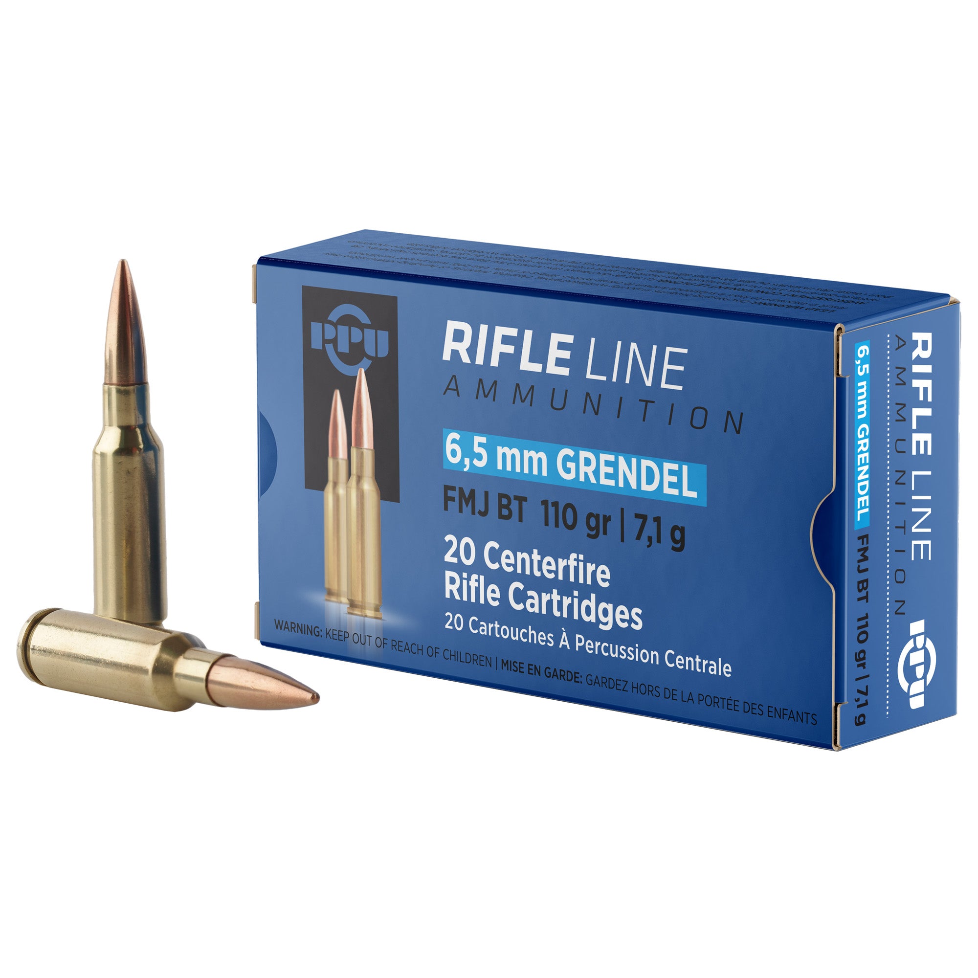 Prvi Partizan PPU 6.5 Grendel 110-Grain FMJBT Rifle Ammunition - Reliable Big Game Cartridge