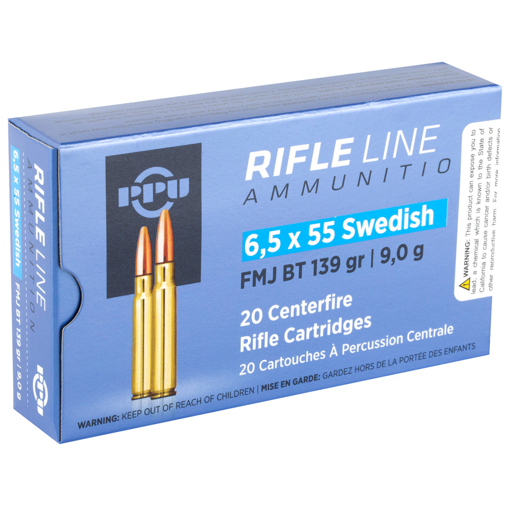 Prvi Partizan PPU 6.5x55 Swedish FMJ 139 Grain Rifle Ammunition - 20 Rounds Per Box
