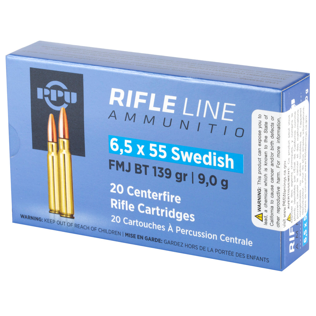 Prvi Partizan PPU 6.5x55 Swedish FMJ 139 Grain Rifle Ammunition - 20 Rounds Per Box
