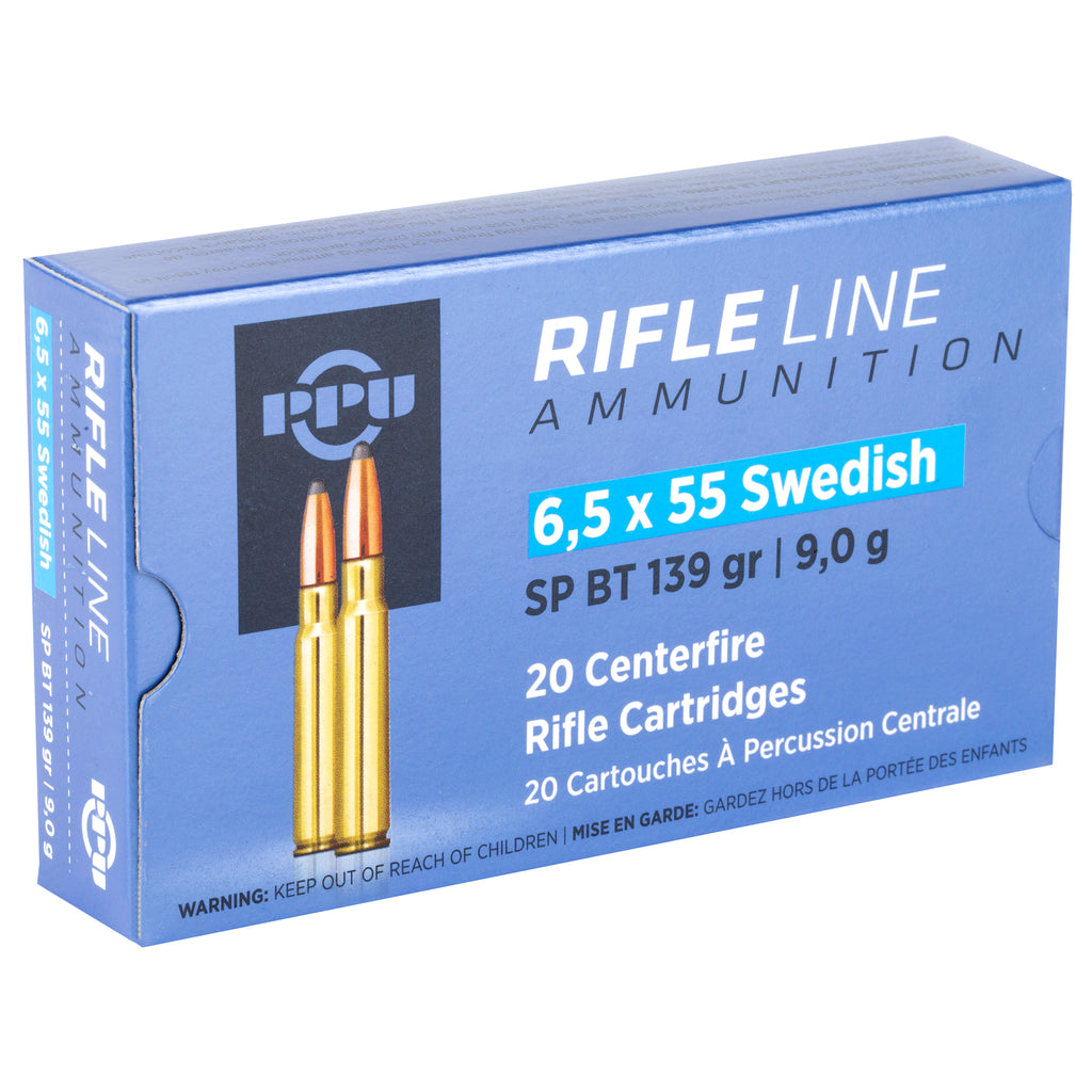 Prvi Partizan PPU 6.5x55 Swedish Soft Point Rifle Ammunition – 139 Grain, 20 Rounds per Box