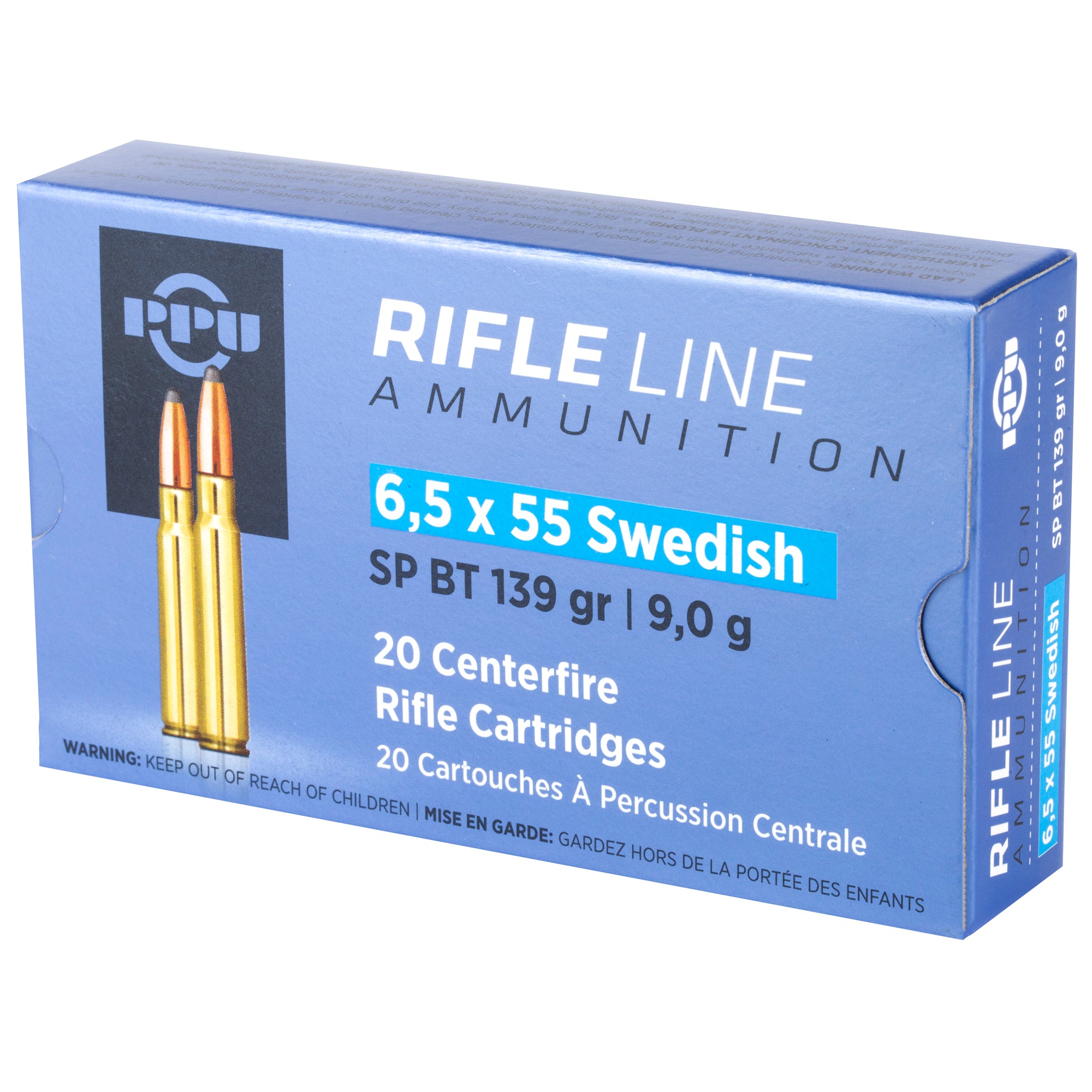 Prvi Partizan PPU 6.5x55 Swedish Soft Point Rifle Ammunition – 139 Grain, 20 Rounds per Box