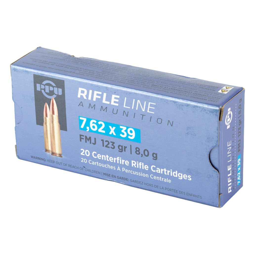Prvi Partizan PPU 7.62x39 Full Metal Jacket Ammo - 123 Grain, 20 Rounds per Box