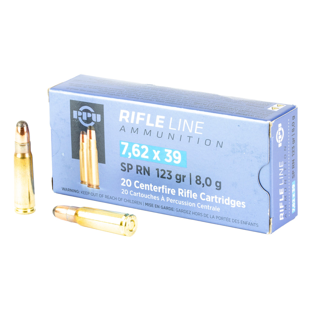 Prvi Partizan PPU 7.62x39 Soft Point Ammunition – 123 Grain, 20 Rounds per Box