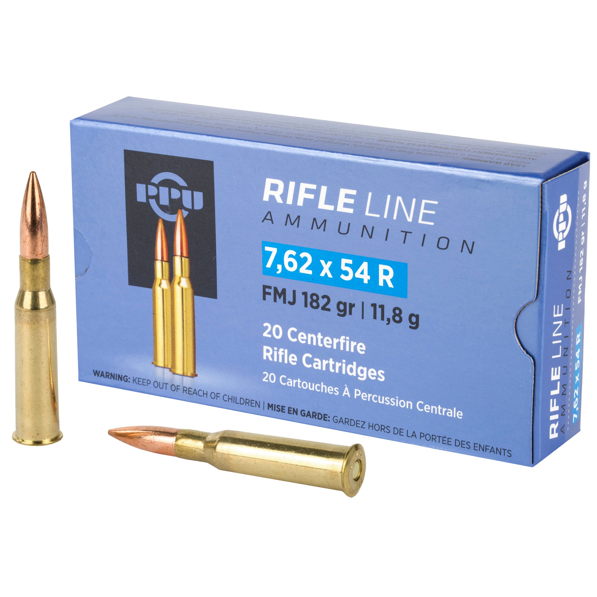 Prvi Partizan 7.62x54R Full Metal Jacket Rifle Ammunition – 182 Grain, 20 Rounds per Box