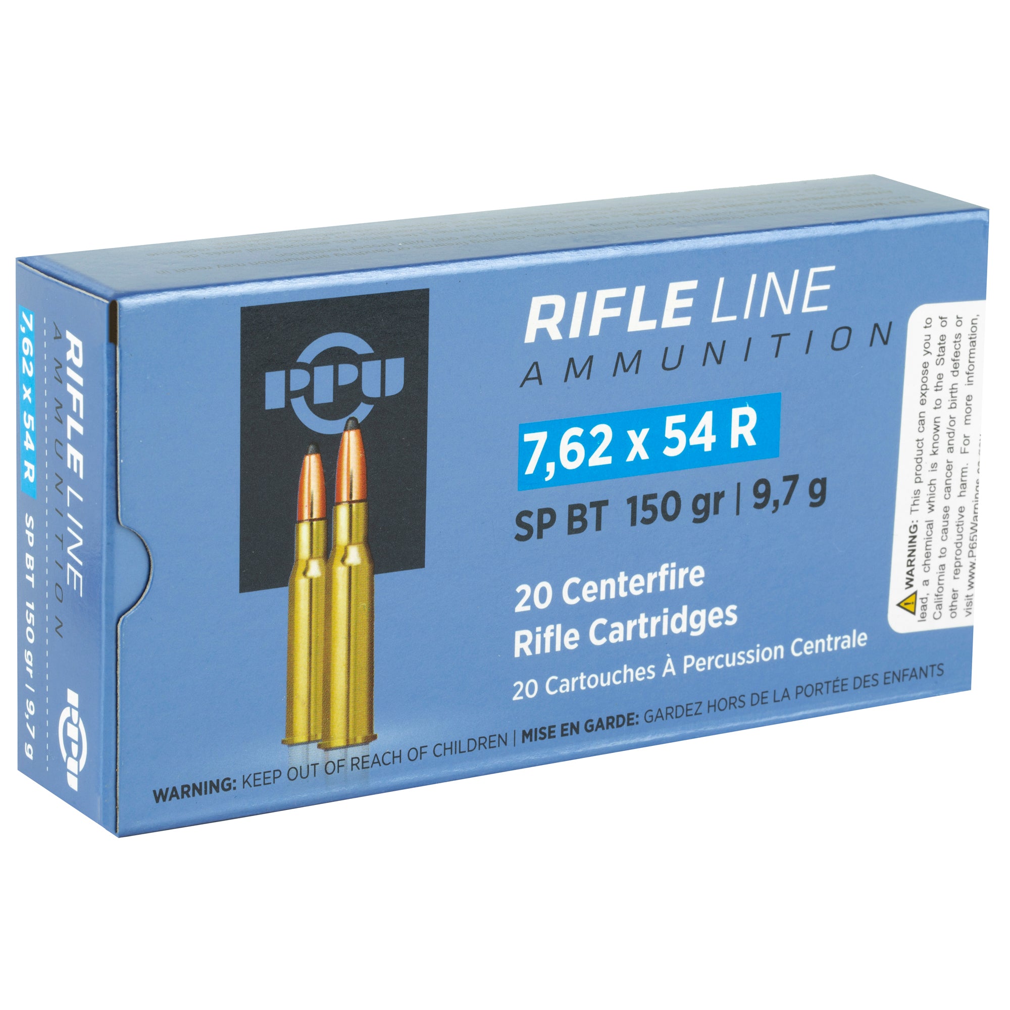 Prvi Partizan PPU 7.62x54R Soft Point Rifle Ammunition - 150 Grain, Box of 20