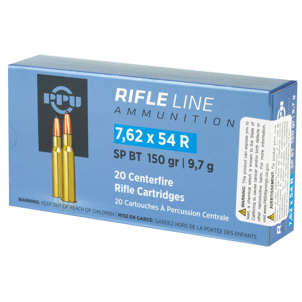 Prvi Partizan PPU 7.62x54R Soft Point Rifle Ammunition - 150 Grain, Box of 20