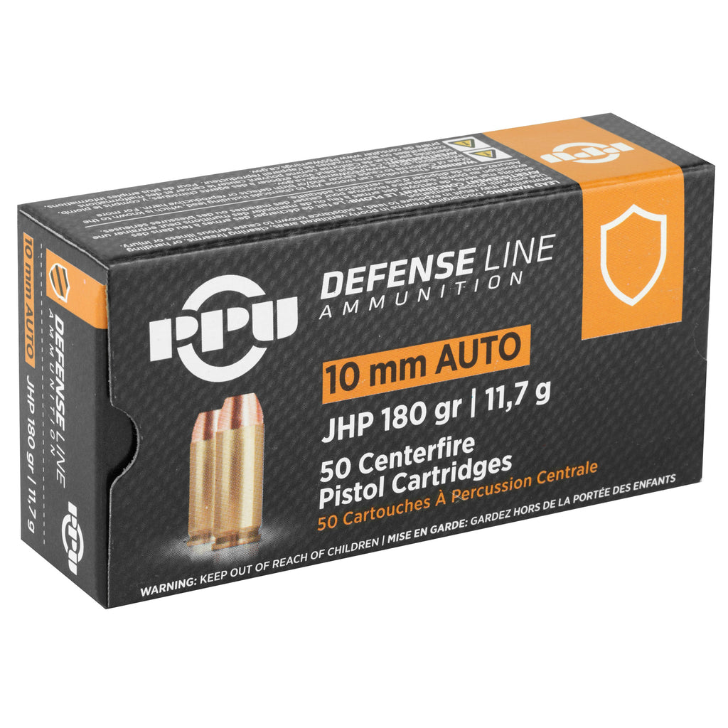 Prvi Partizan PPU 10mm Handgun Defense Hollow Point Ammunition - 180 Grain, Box of 50
